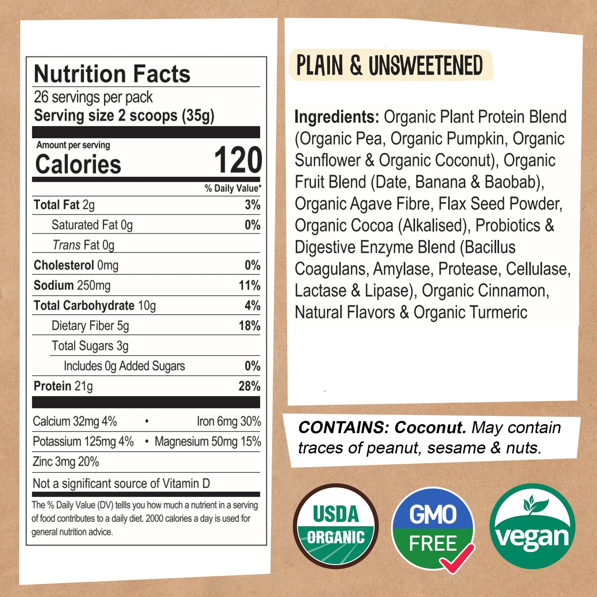 EarthChimp Organic Vegan Protein Powder - with Probiotics - Non GMO, Dairy Free EarthChimp uk supplements