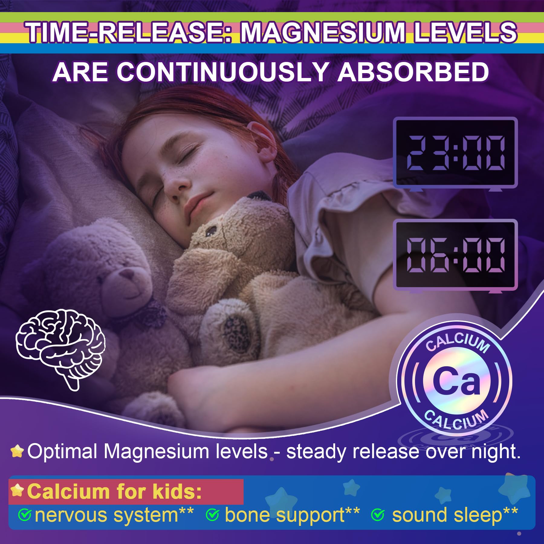 Neviss Magnesium Glycinate + Calcium Filled Gummies for Adults and Kids 4+, Kids Sleep Gummies Melatonin Free, No Sugar Magnesium Supplement w/B6 D3, L-Theanine for Zzz Relax, Brain,Bone,Muscle 2Pack NEVISS uk supplements