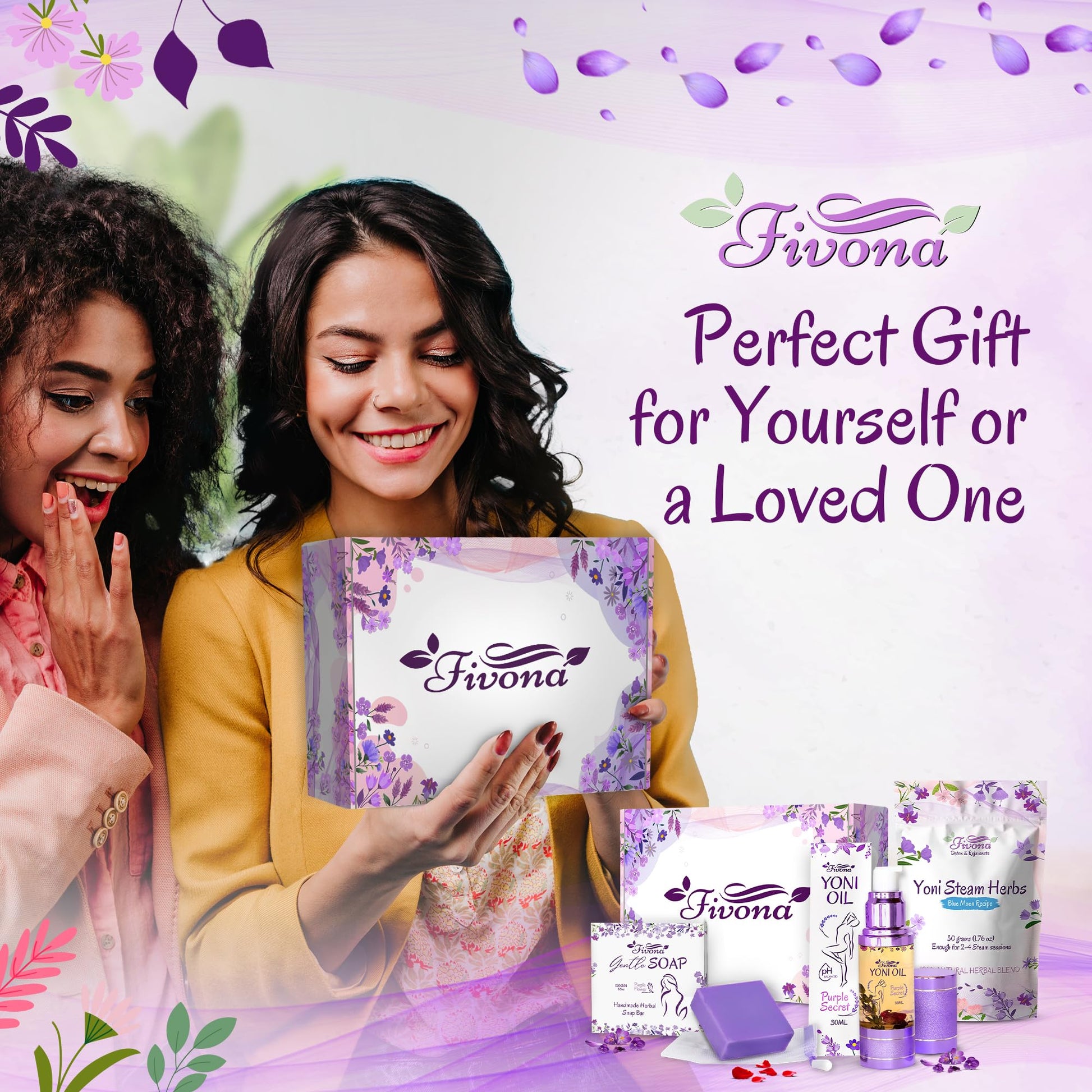FIVONA Yoni Care Kit 3 in 1 - pH Balanced Natural Vaginal Oil 30 ml, Organic Herbal Soap 5.3 oz FIVONA uk supplements