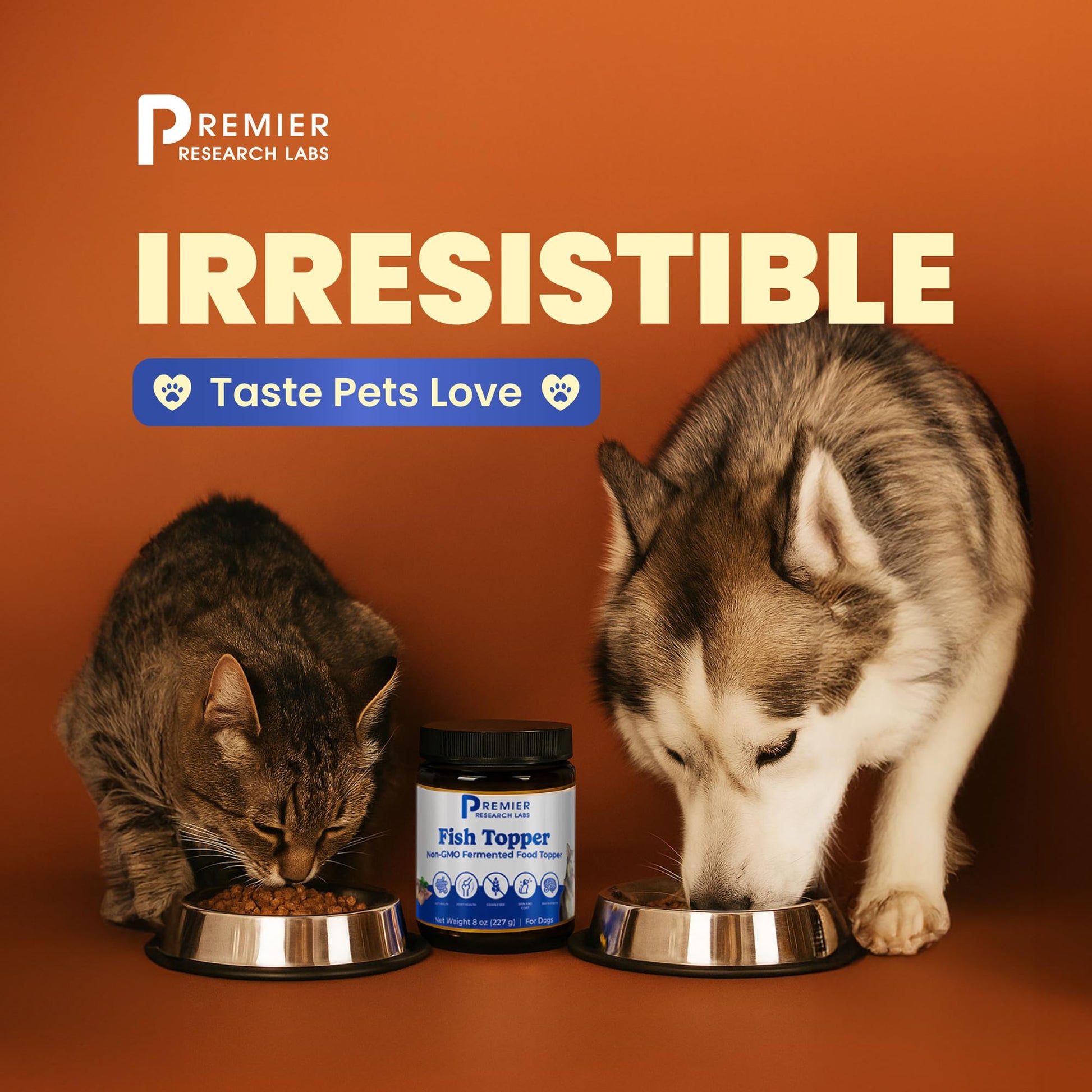 Premier Research Labs Fish Topper - Dried Dog Food Topper for Pets, Meal Mix Ins for Kibble, Supports Gut & Joint Health, Natural Source of Protein, Fermented, Grain Free, Non GMO - 16 oz Premier Research Labs uk supplements
