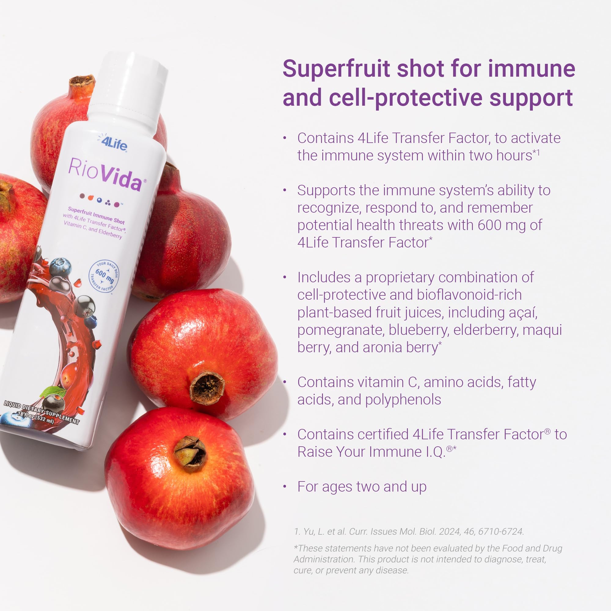 4Life Transfer Factor RioVida Tri-Factor Formula - Liquid Immune and Health Support with Vitamin C, Elderberry, Aronia Berry, Macqui, Blueberry, and Acai - Single Pack 4Life uk supplements