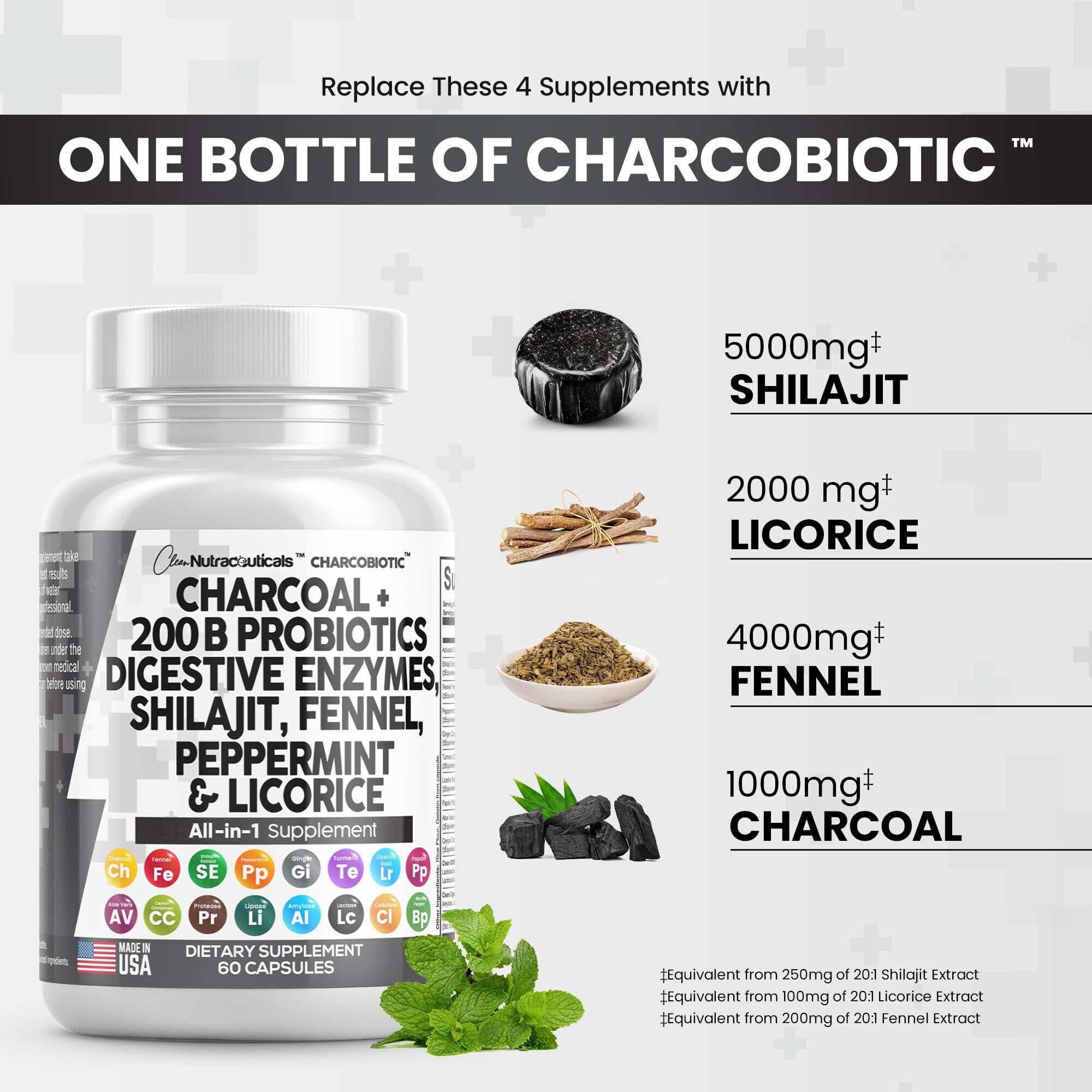 Clean Nutra Activated Charcoal Capsules 1000mg Shilajit 5000mg Pills Clean Nutraceuticals uk supplements