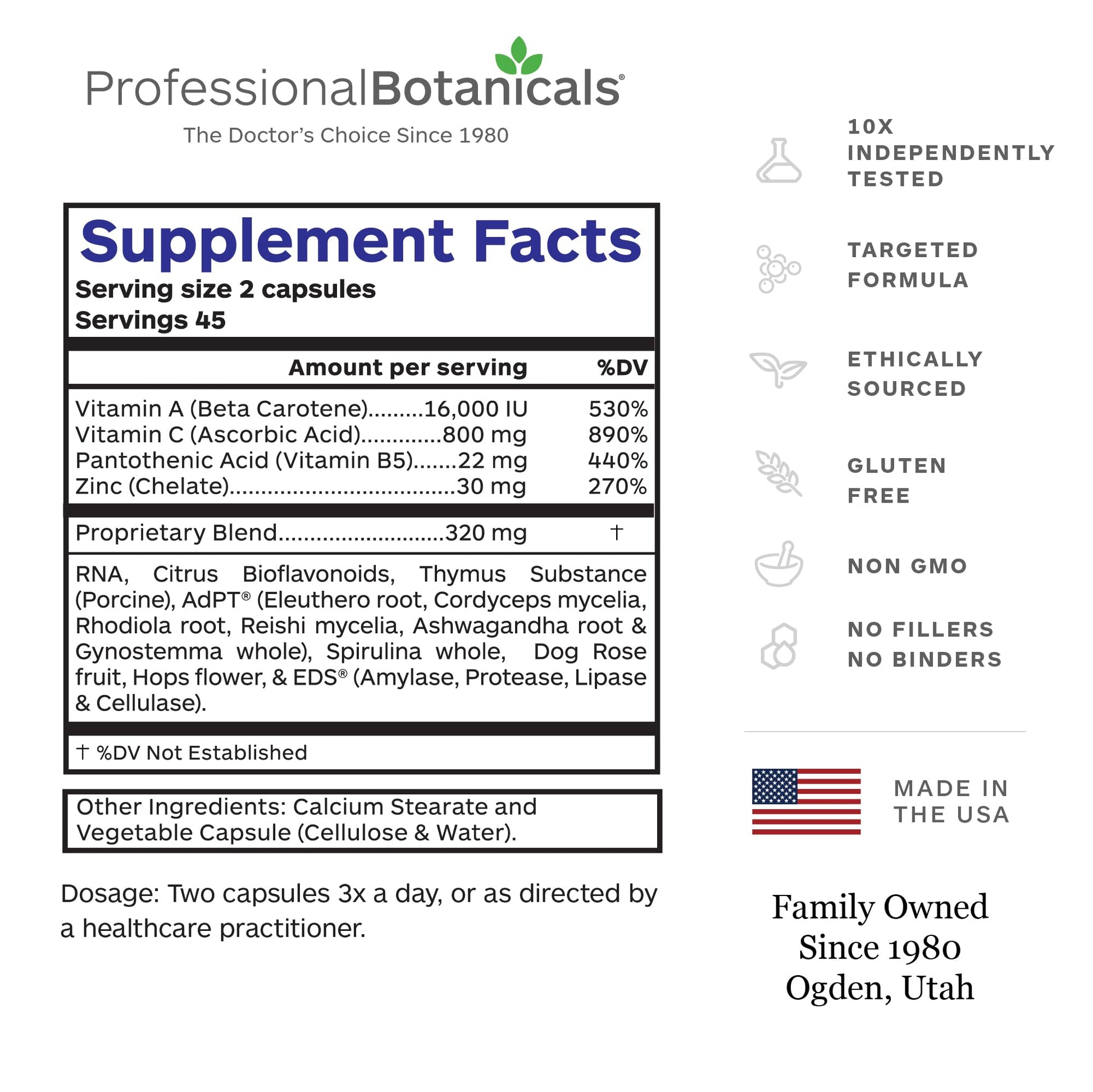 Professional Botanicals - Vegan Formulated Co-Resists - Synergistic Blend of Herbs and Powerful Nutrients that Supports the Immune System - 90 Vegetarian Capsules Professional Botanicals uk supplements