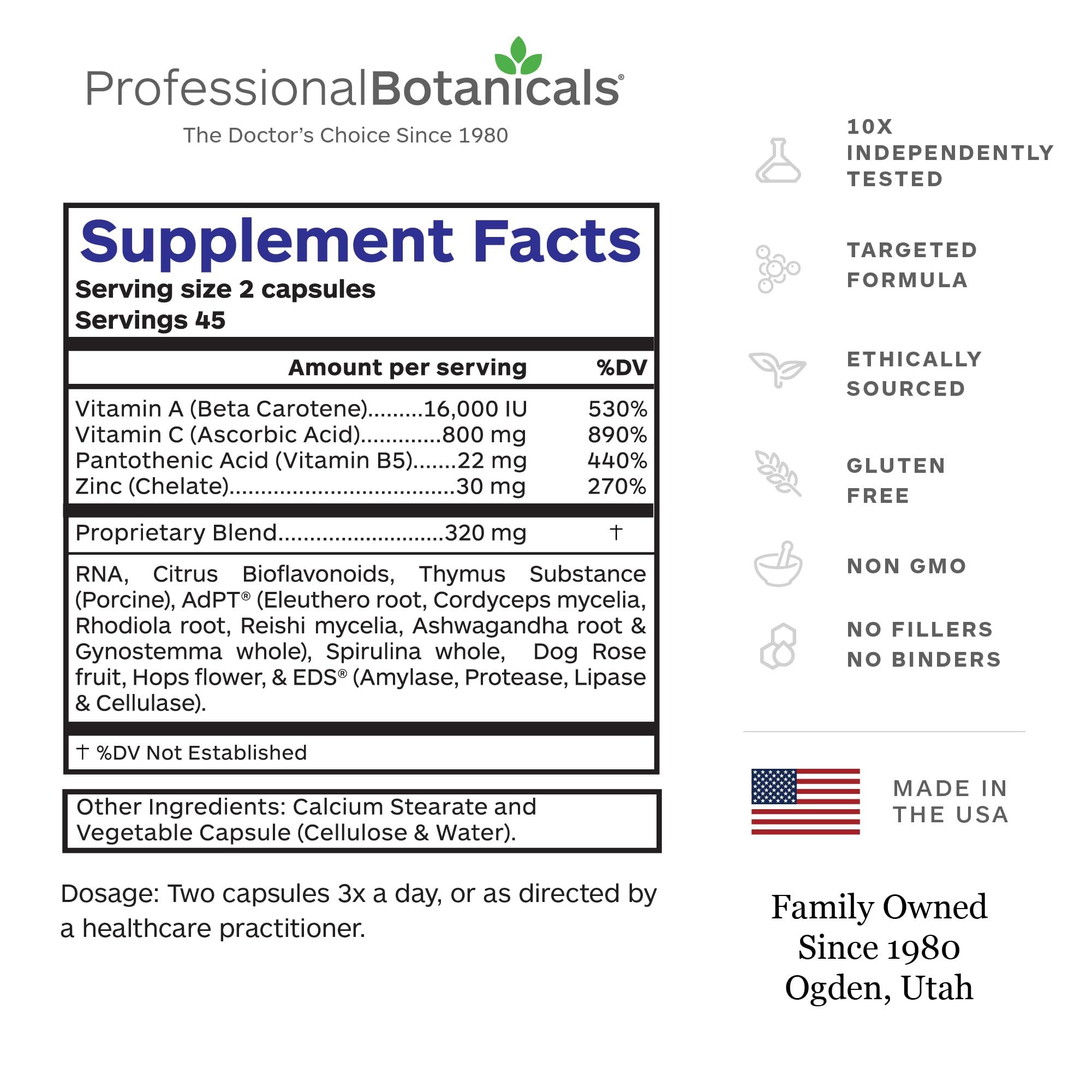 Professional Botanicals - Vegan Formulated Co-Resists - Synergistic Blend of Herbs and Powerful Nutrients that Supports the Immune System - 90 Vegetarian Capsules Professional Botanicals uk supplements
