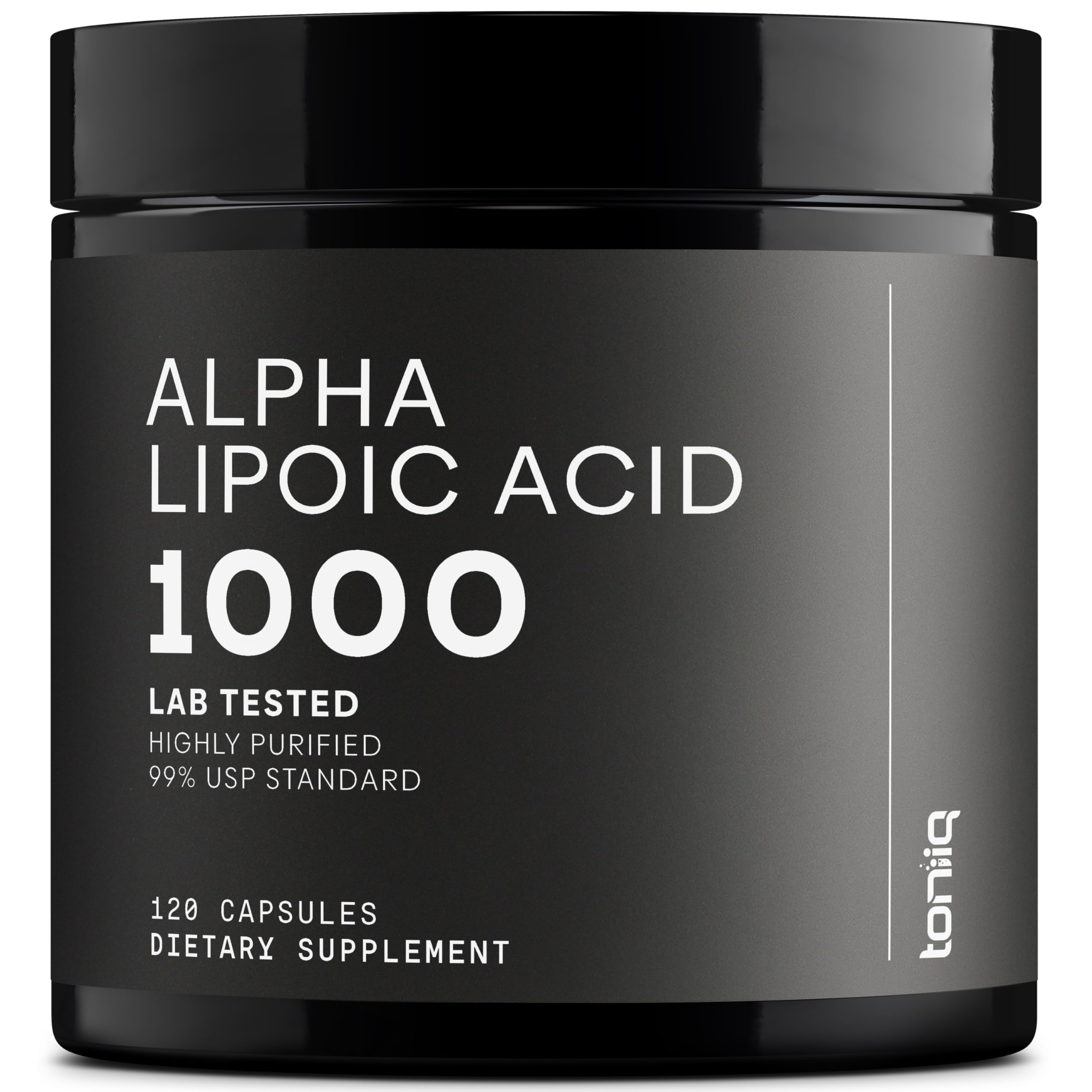 Toniiq 1000mg Ultra High Strength Alpha Lipoic Acid Capsules - Highly Purified 99%+ USP Standard - 120 Capsules ALA Supplement Toniiq uk supplements