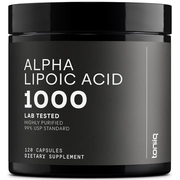 Toniiq 1000mg Ultra High Strength Alpha Lipoic Acid Capsules - Highly Purified 99%+ USP Standard - 120 Capsules ALA Supplement Toniiq uk supplements