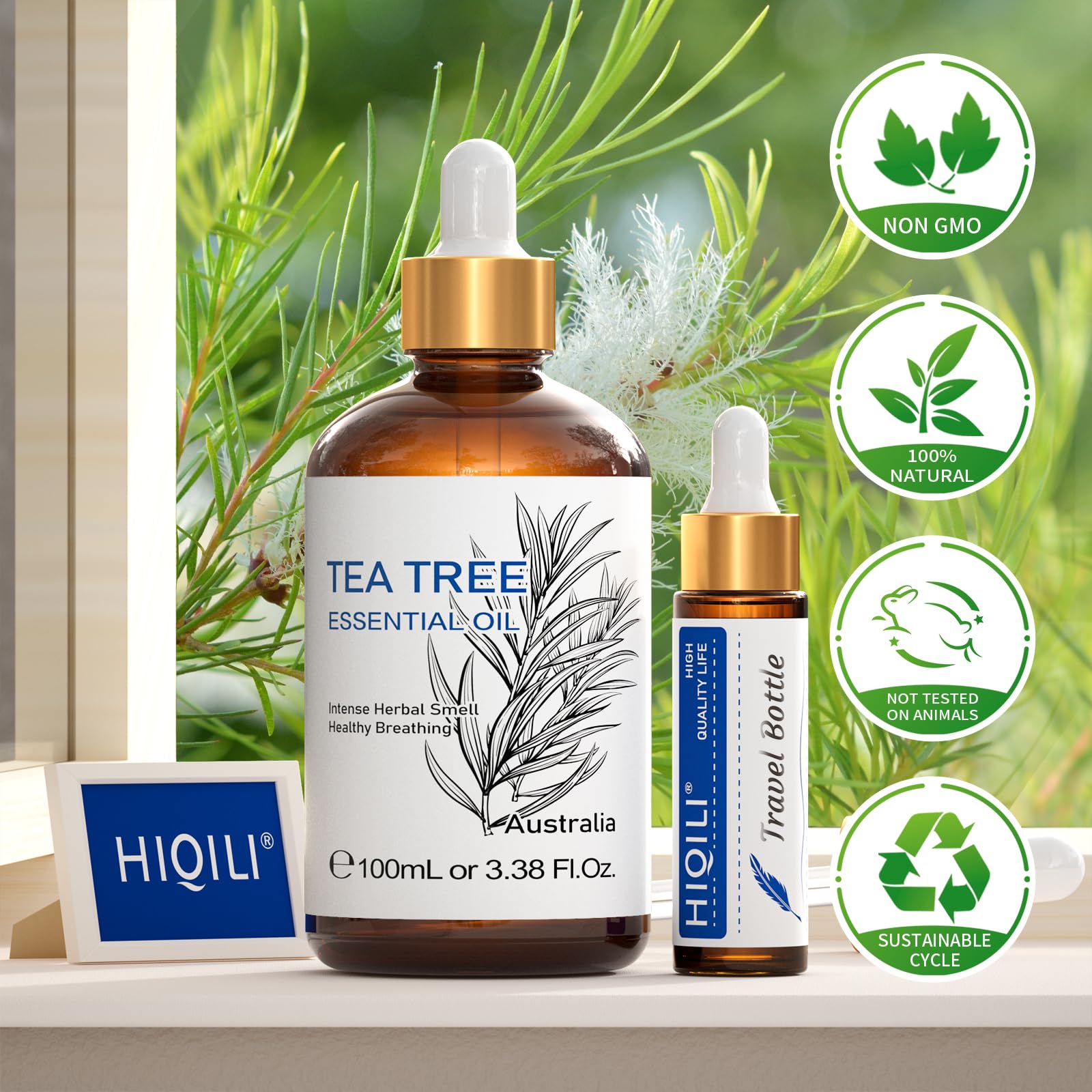 HIQILI Tea Tree Essential Oil (100 ML), 100% Pure for Toenail Fungus, Hair Damage HIQILI uk supplements