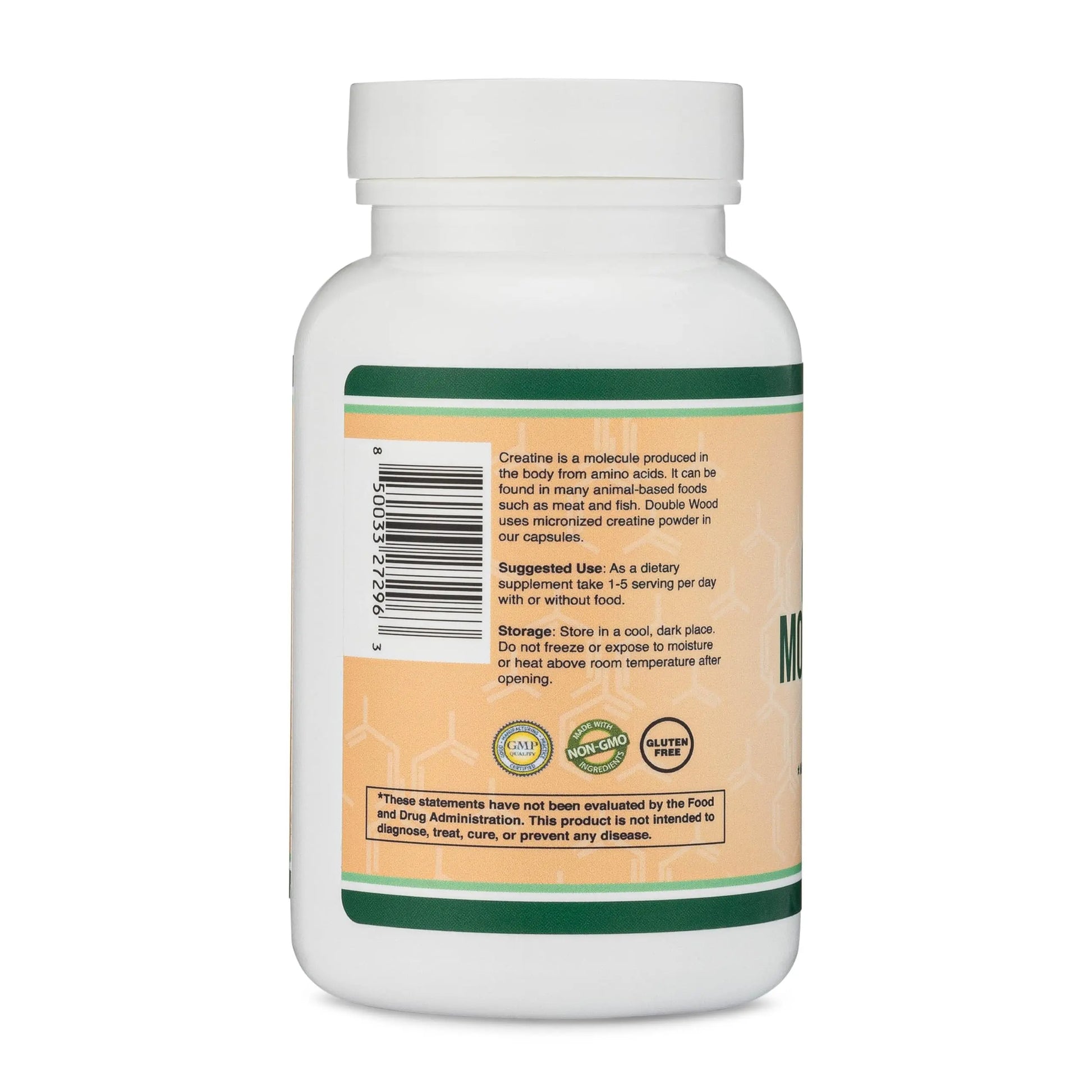 Creatine Monohydrate Capsules - 1g per Serving, 120 Count - No Fillers, Vegan Safe, Non-GMO, Gluten Free by Double Wood (Pack of 2) Double Wood Supplements uk supplements