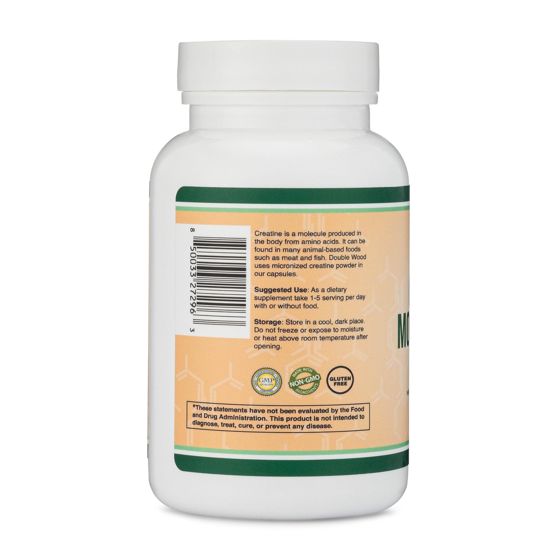 Creatine Monohydrate Capsules - 1g per Serving, 120 Count - No Fillers, Vegan Safe, Non-GMO, Gluten Free by Double Wood Double Wood Supplements uk supplements