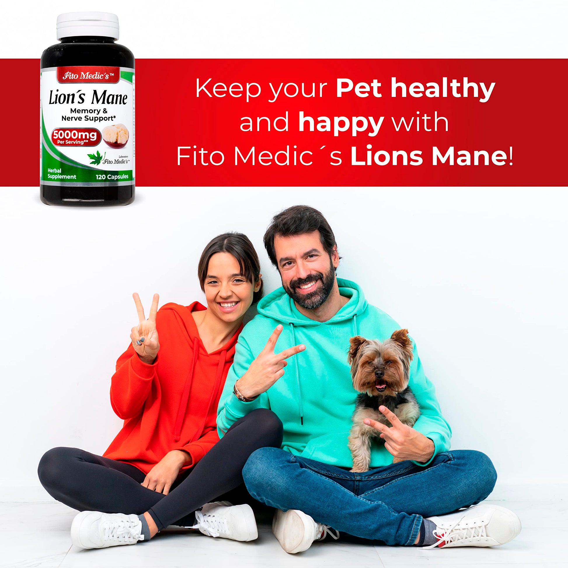 Lab | Lions Mane | 5000 mg per Serving | 120 Capsules | lions mane supplement | lions mane FITO MEDIC'S uk supplements