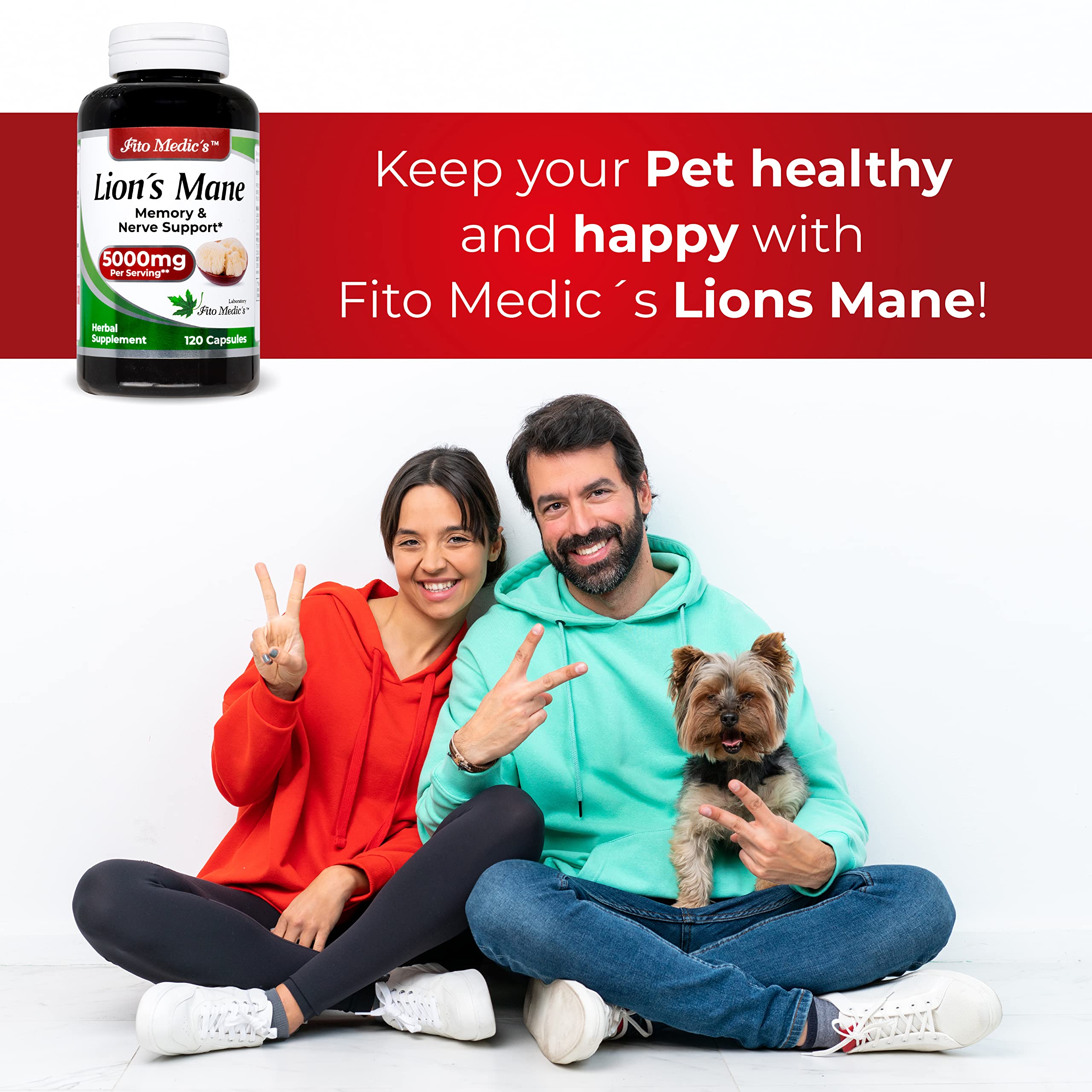 Lab | Lions Mane | 5000 mg per Serving | 120 Capsules | lions mane supplement | lions mane FITO MEDIC'S uk supplements