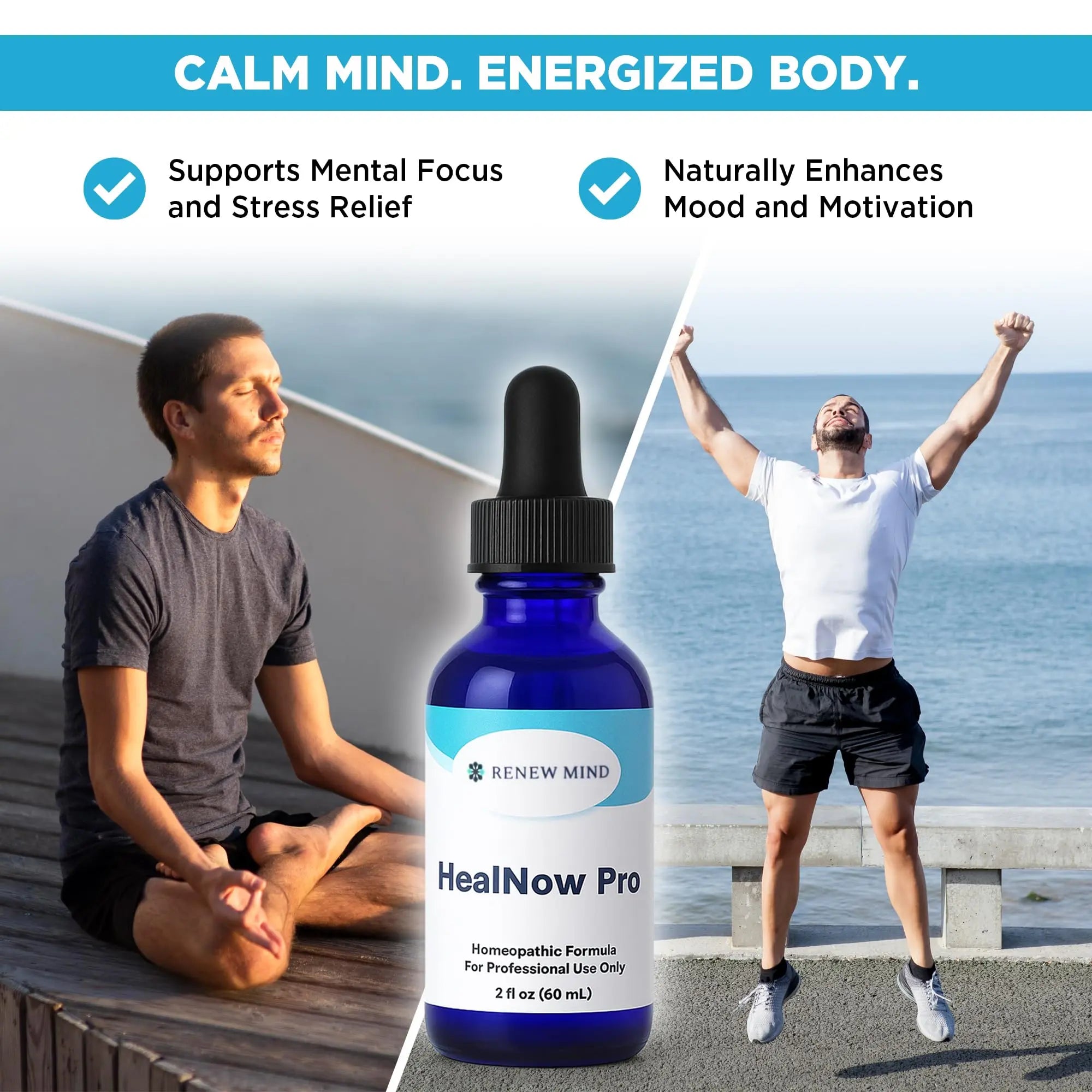 RENEW MIND HealNow Pro Homeopathic Support for Joint Pain, Muscle Aches, Arthritis Pain, and Muscle or Joint Stiffness Professional Grade Formula Promotes Comfort, Mobility & Energy - 2 fl oz RENEW MIND uk supplements