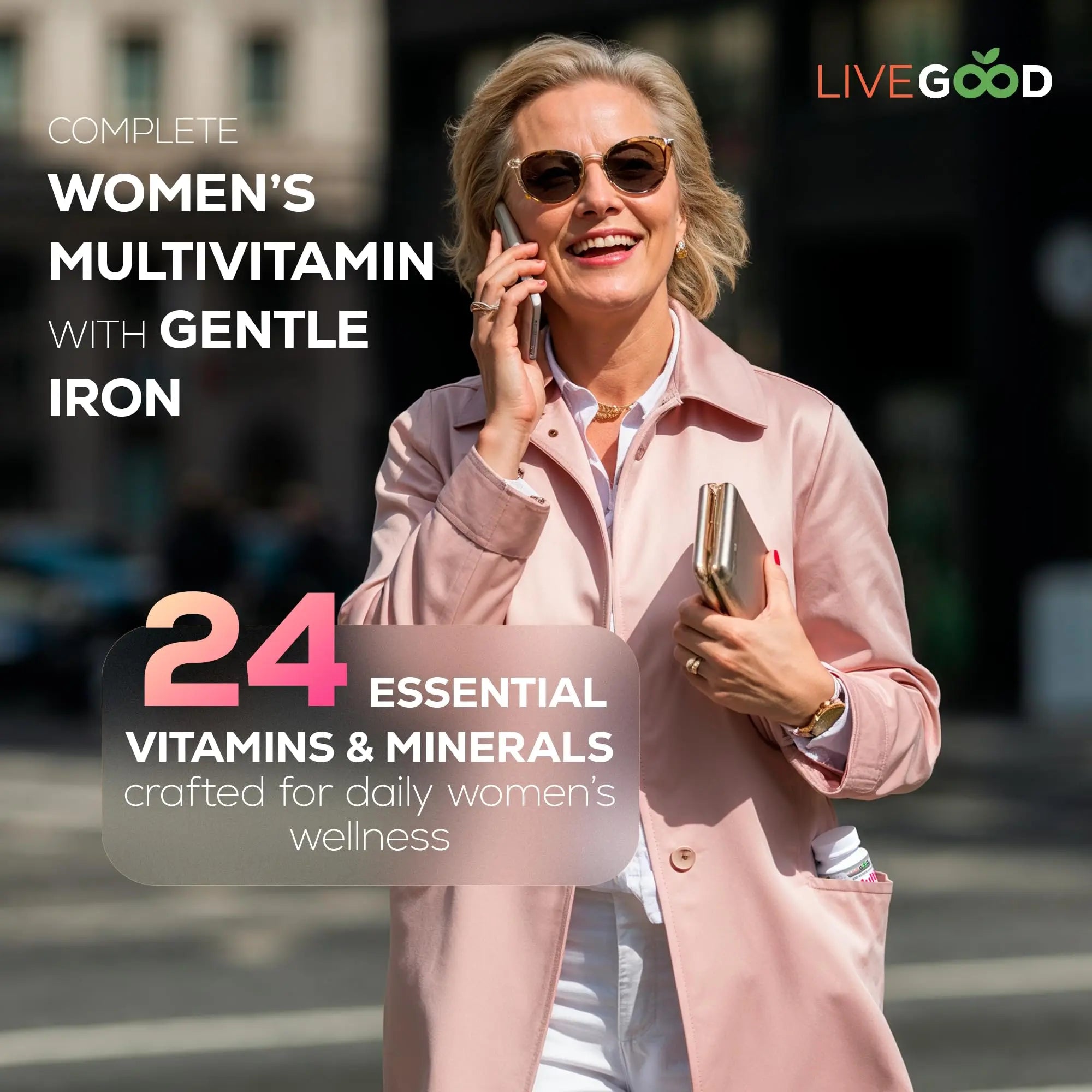 LIVEGOOD Bio-Active Complete Multivitamin for Women with Iron, Daily Women’s Multi with 24 Essential Vitamins and Minerals LIVEGOOD uk supplements