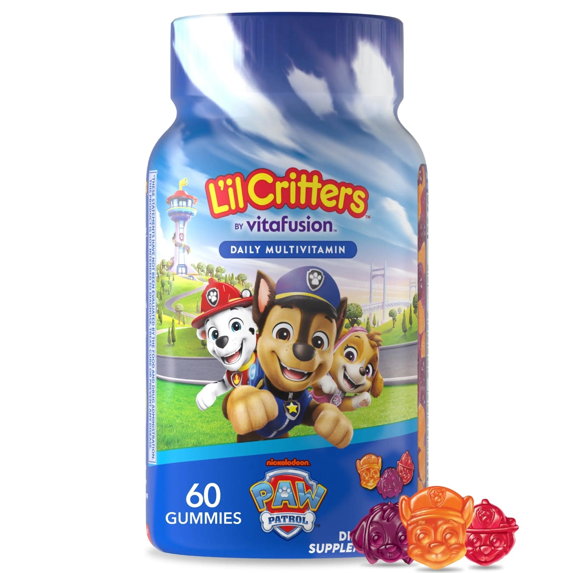 L’il Critters Paw Patrol Gummy Vites Daily Gummy Multivitamin for Kids, Vitamin C, D3 for Immune Support Cherry, Orange Lil Critters uk supplements