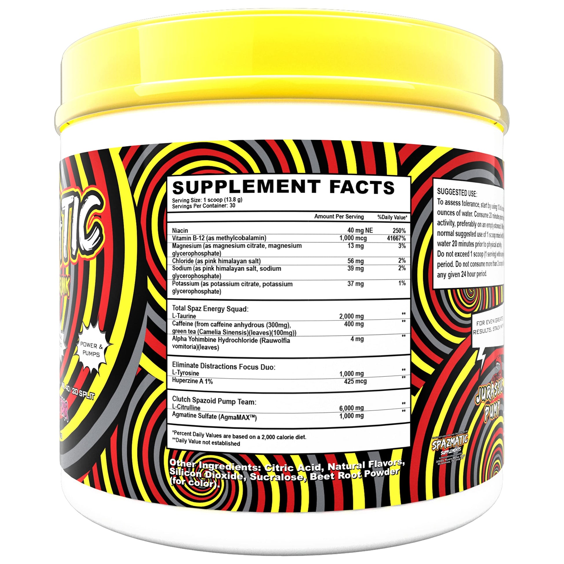 Spazmatic Pre-Workout Powder - 400mgs Caffeine - 6 Grams Pure Citrulline for Muscle TIM MURIELLO'S SPAZMATIC PRE-WORKOUT DRINK uk supplements