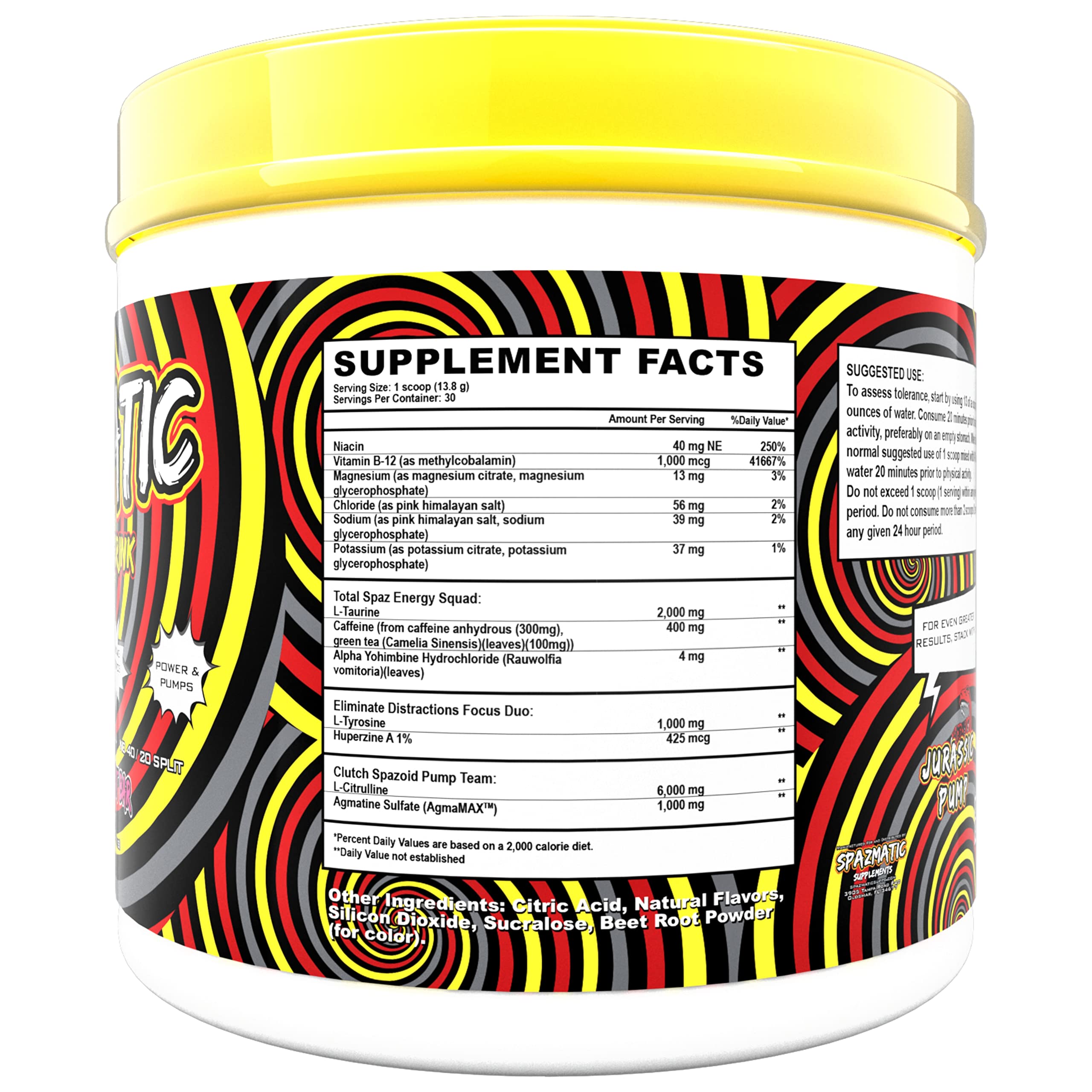 Spazmatic Pre-Workout Powder - 400mgs Caffeine - 6 Grams Pure Citrulline for Muscle TIM MURIELLO'S SPAZMATIC PRE-WORKOUT DRINK uk supplements