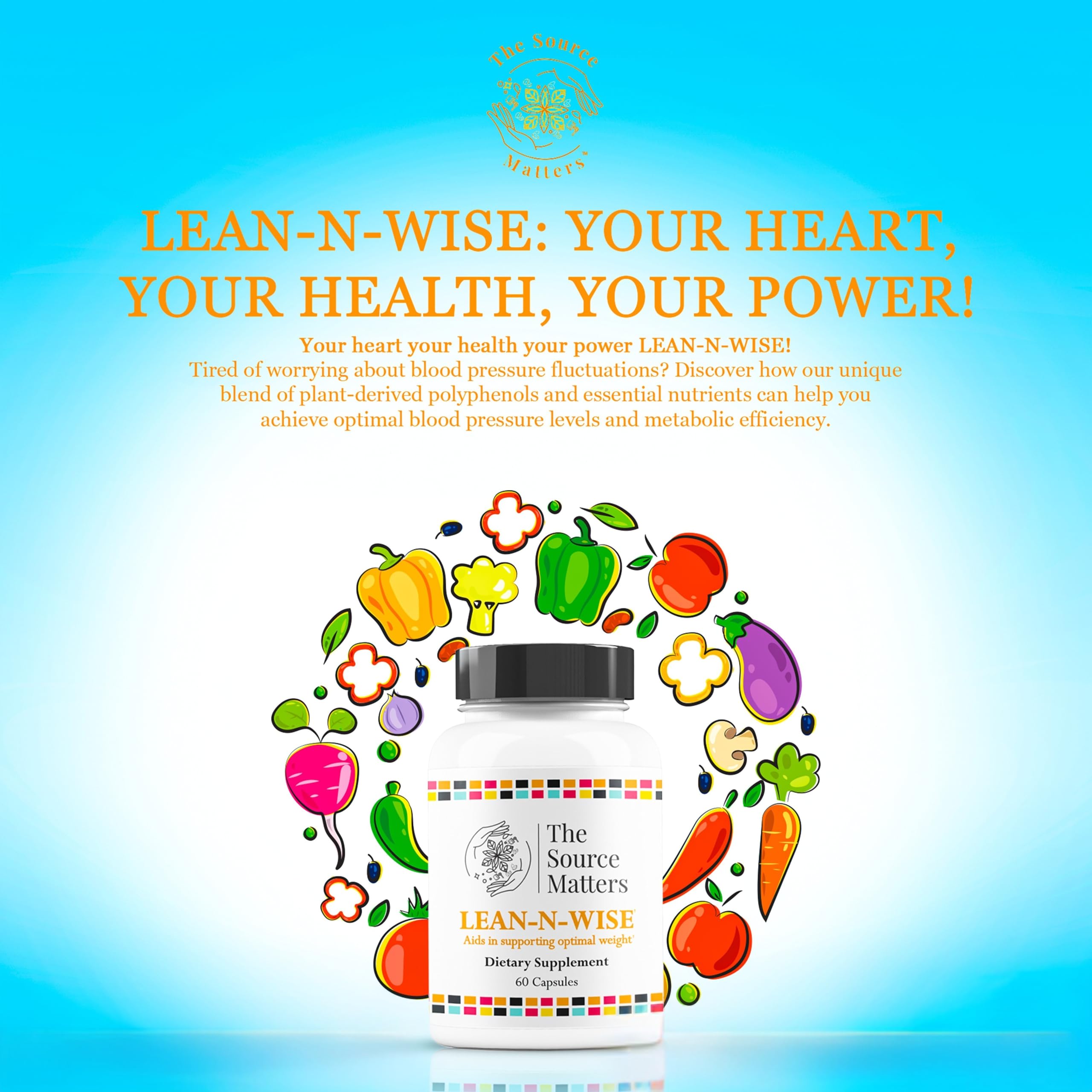 Lean-N-Wise Digestion & Energy Support with Green Coffee Bean, Hibiscus, Lemon Verbena & Magnesium Citrate | Plant-Based Formula for Daily Wellness (60 Capsules) THE SOURCE MATTERS uk supplements