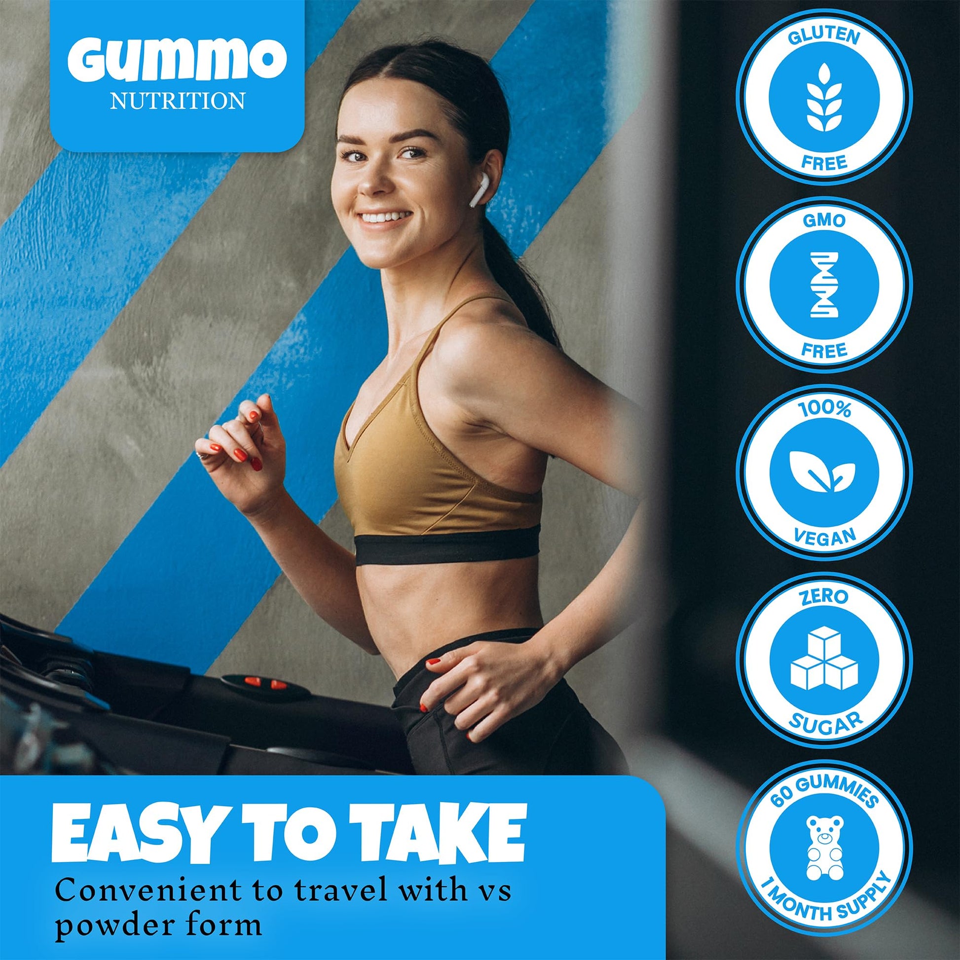 Creatine Monohydrate Gummies 4000mg for Men & Women - 60 Chewable Creatine GUMMO NUTRITION uk supplements