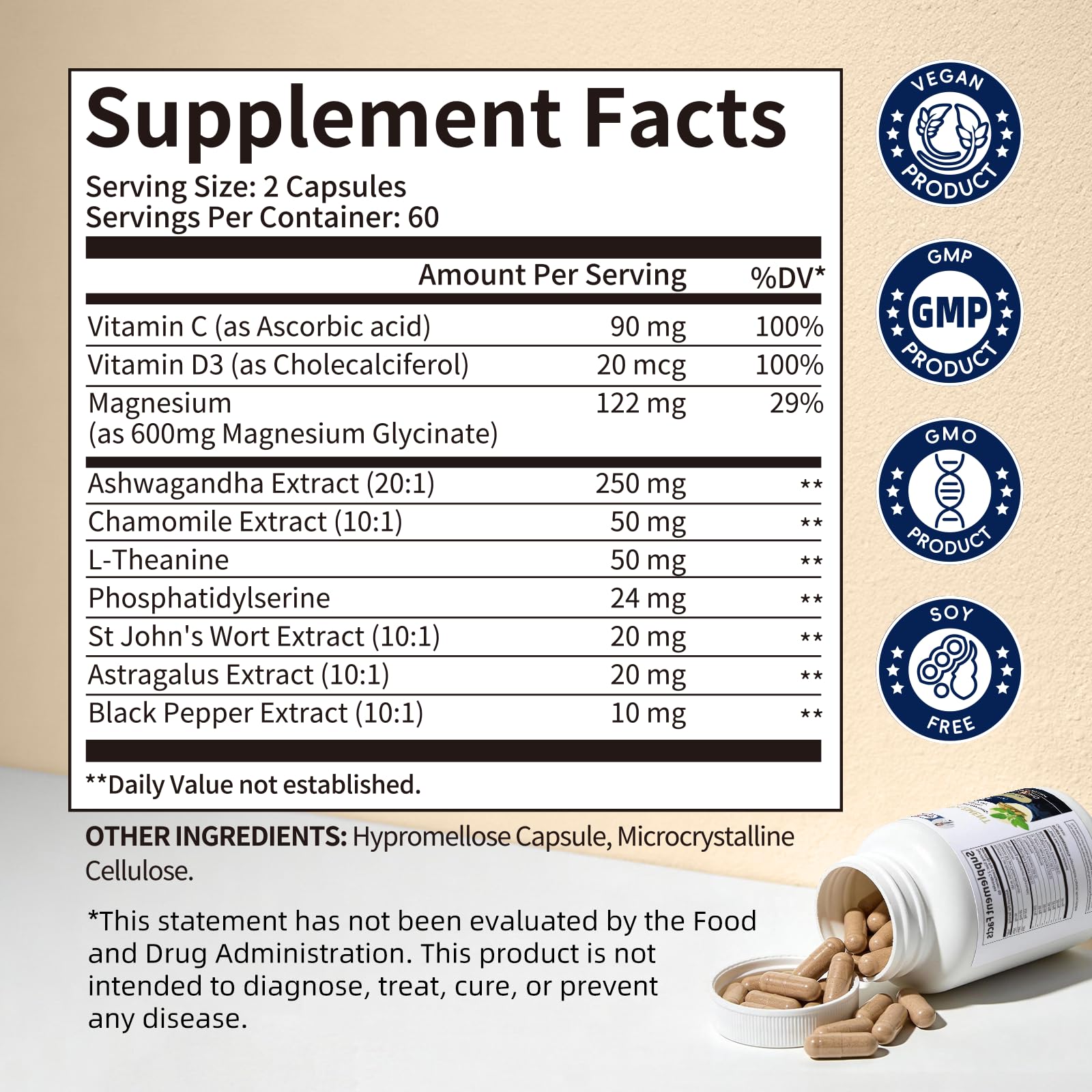 Alliwise Cortisol Supplements for Women and Men with Magnesium, Ashwagandha,L-Theanine,Chamomile & PS,High Cortisol Reducer, Manager, Detox, Lower for Mood,Focus,Sleep,Non-Drowsy,No Melatonin Alliwise uk supplements