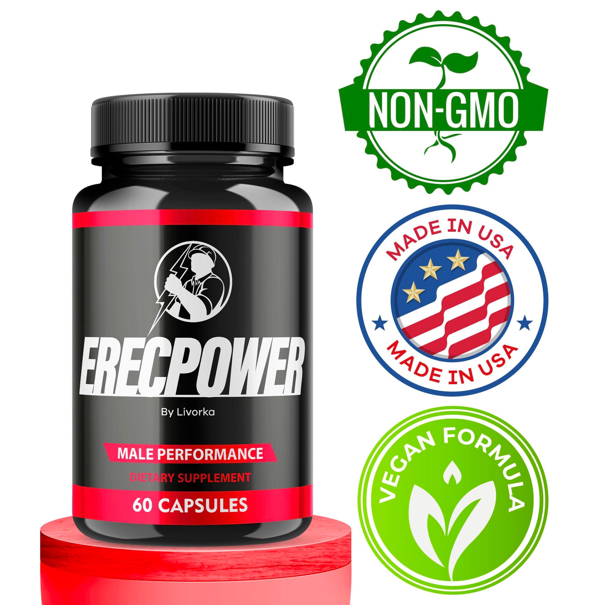LIVORKA Erecpower Multivitamin Male Performance Capsules for Mens Health, Advanced Formula - 300 Capsules (5 Month Supply) - Pack of 5 LIVORKA uk supplements