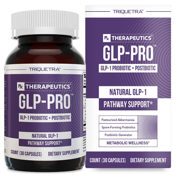 GLP-Pro™: Probiotic & Postbiotic Blend for Natural GLP-1 Support — Akkermansia MucT™, ButyraGen® Butyrate Generator & Spore Bacillus — Healthy Appetite, SCFA & Metabolic Balance — 30 Count Triquetra Health uk supplements