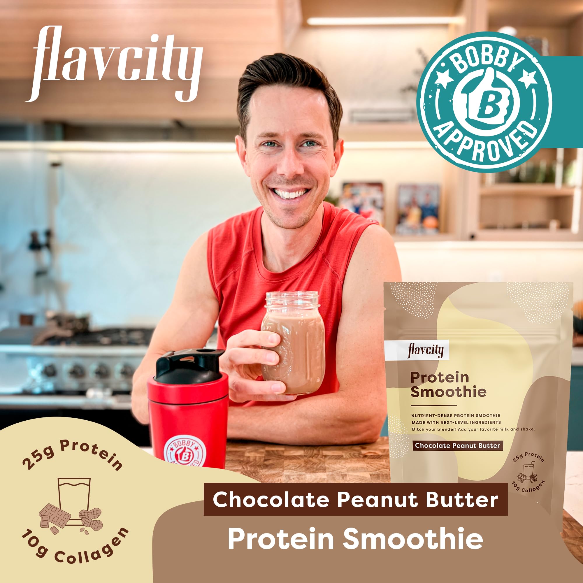 FlavCity Protein Powder Smoothie, Chocolate Peanut Butter - 100% Grass-Fed Whey Pro FlavCity uk supplements