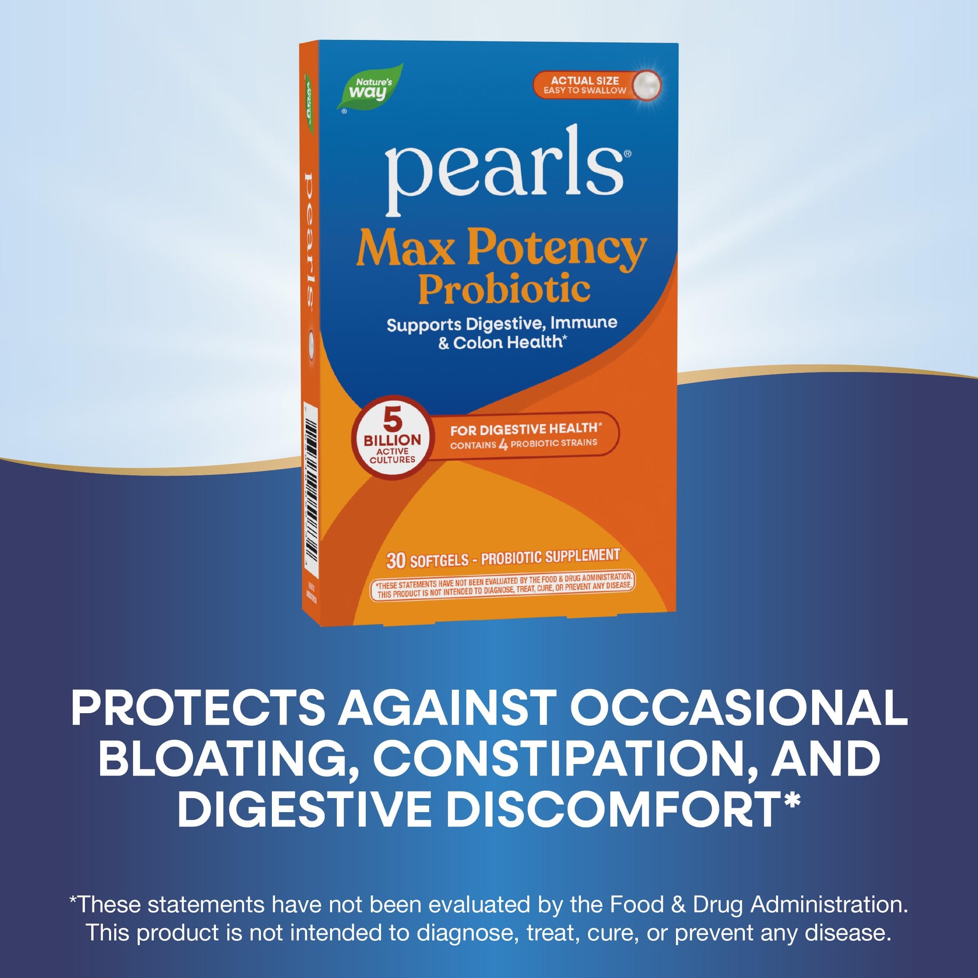 Nature's Way Pearls Max Potency Probiotic for Men and Women, Supports Digestive, Immune, Colon Health*, 5 Billion Live Cultures, No Refrigeration Required, 30 Softgels Nature's Way uk supplements