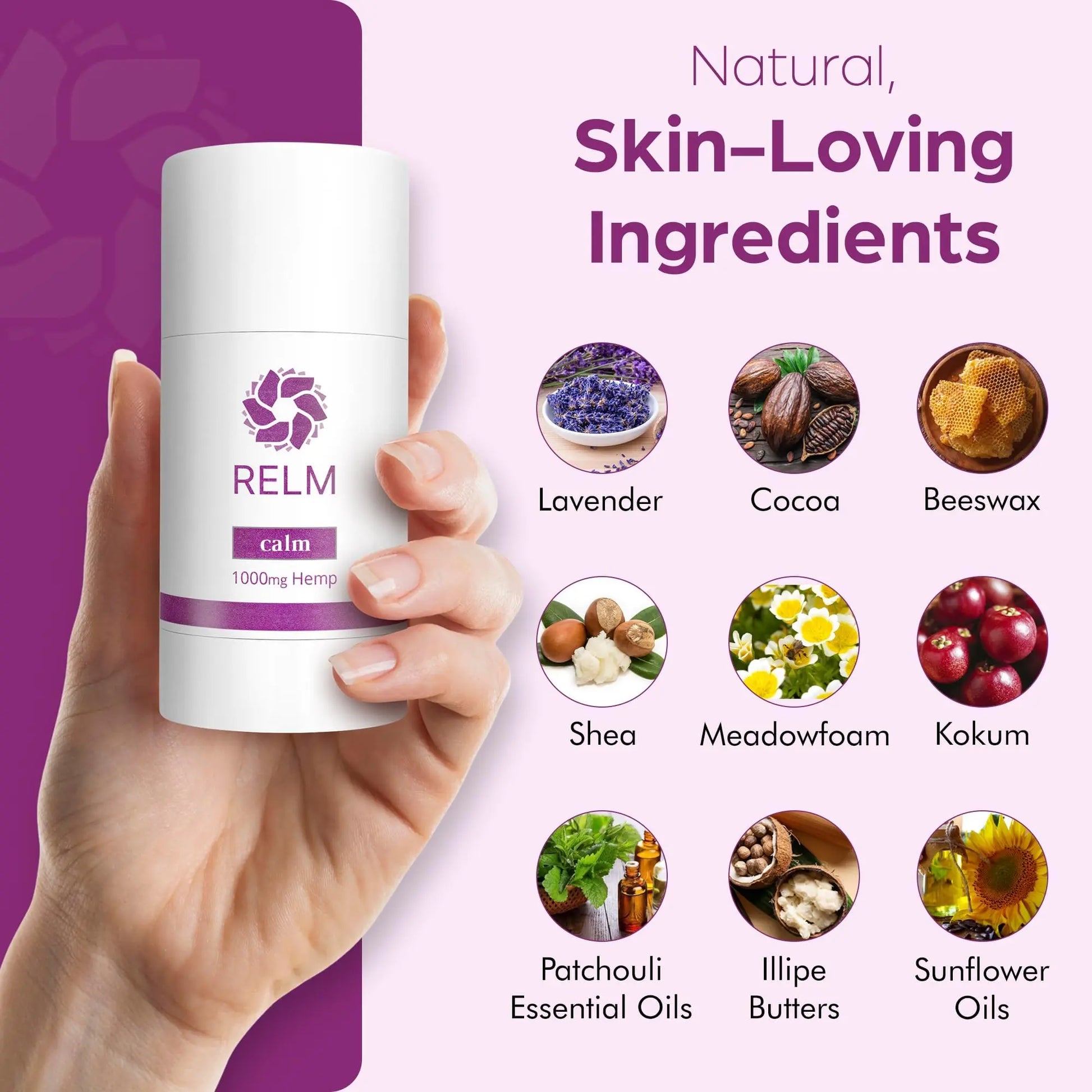 Relm Wellness Hemp Cream Relief - Maximum Strength Oil Roll On - Lavender Essential Oil - 1000mg Hemp - Nighttime Calming Creme | Great for sore Knee, Back, Joints and Muscles | Solid Lotion Balm Relm Wellness uk supplements