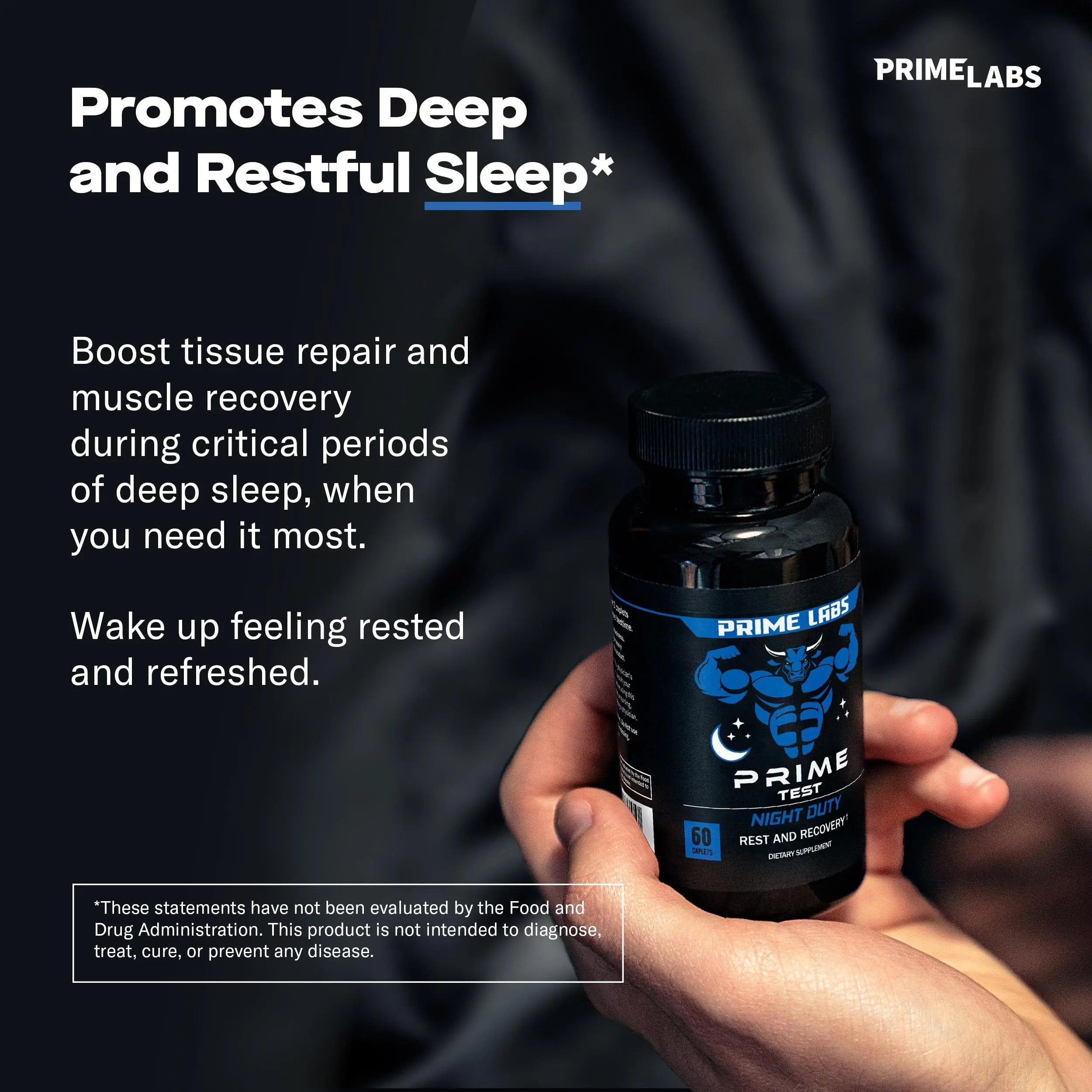 Prime Labs Night Duty - Nighttime Testosterone Booster & Sleep Support - PM Rest & Muscle Recovery Supplements - 60 Count Prime Labs uk supplements