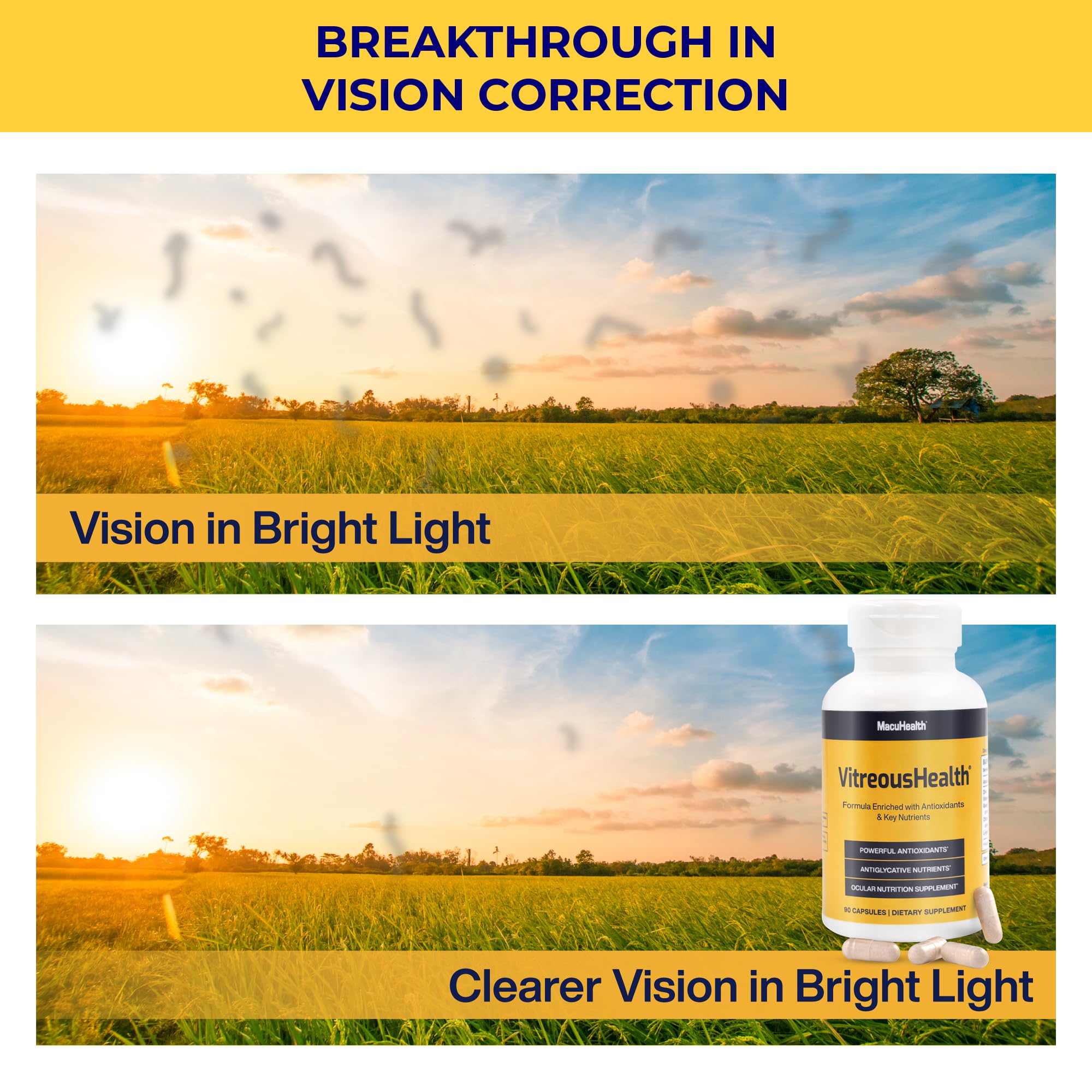 Macuhealth VitreousHealth Evidence-Based Eye Supplement - 90 Capsules Macuhealth uk supplements