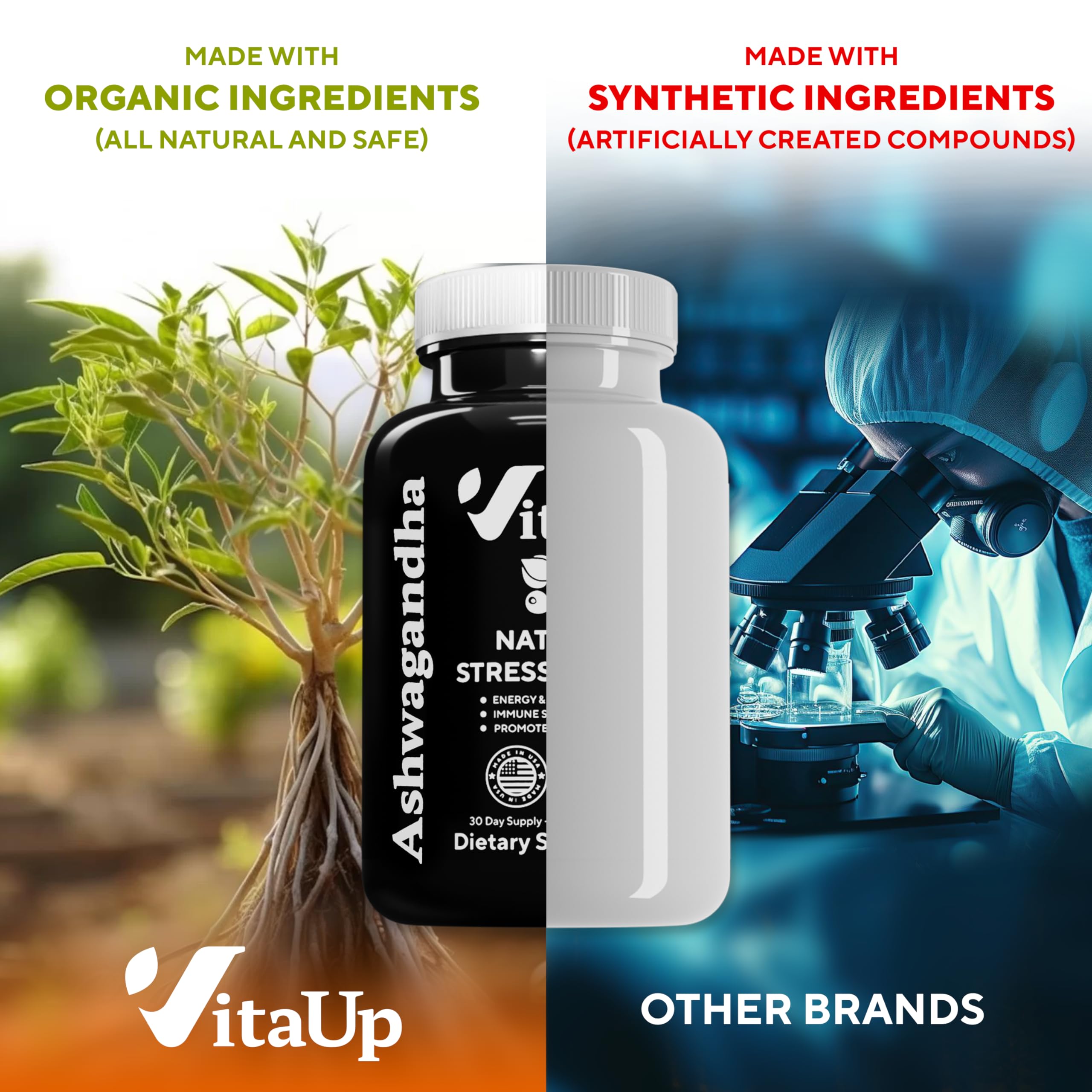 VitaUp Organic Ashwagandha Capsules 1310 mg - USA Made Ashwagandha Supplements VitaUp uk supplements