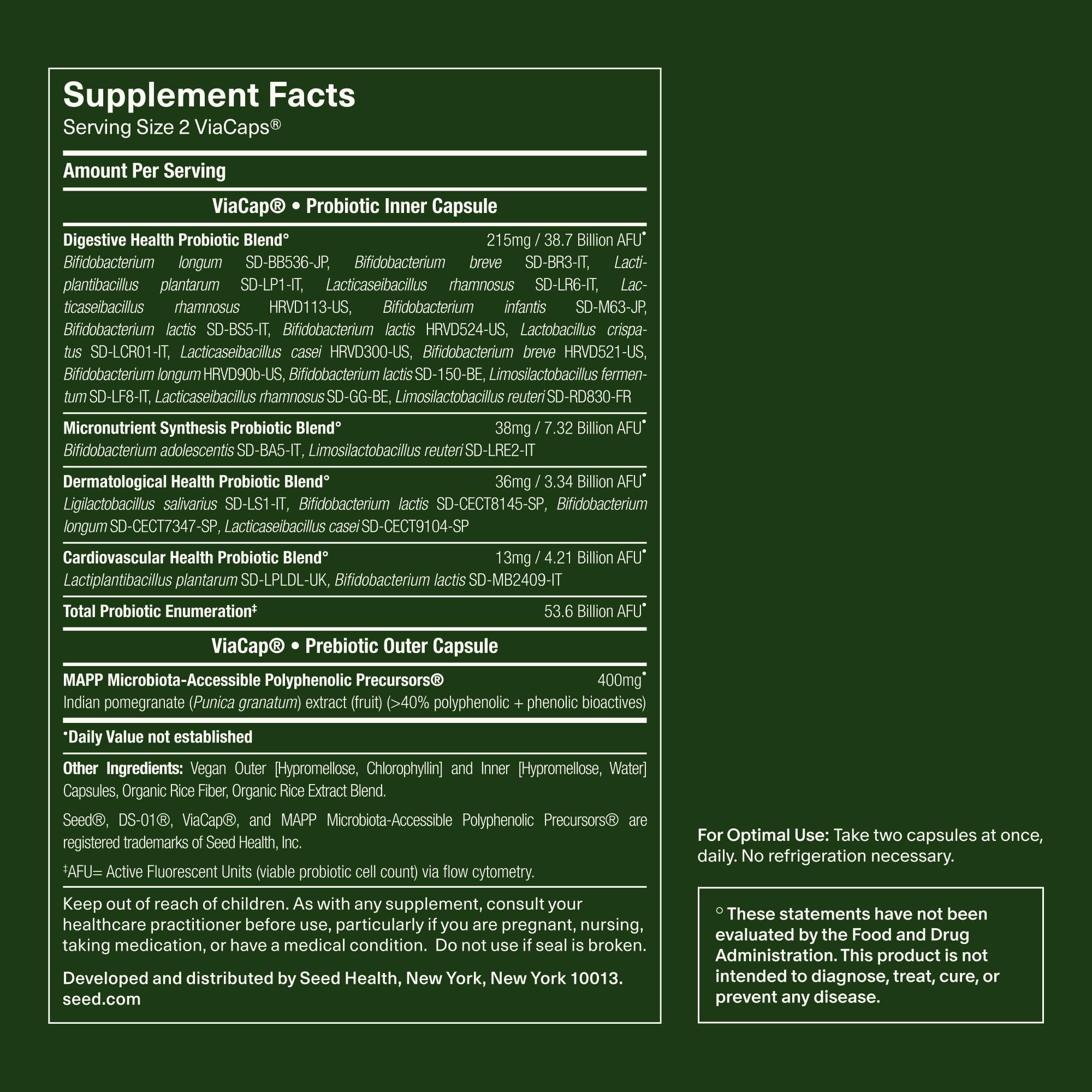 Seed DS-01 Daily Synbiotic - Prebiotic and Probiotic for Women & Men - Digestive Health, Gut Health, Immune Support, Bloating & Constipation Relief - Vegan & Shelf-Stable - 60 Capsules (30-Day Supply) Seed uk supplements