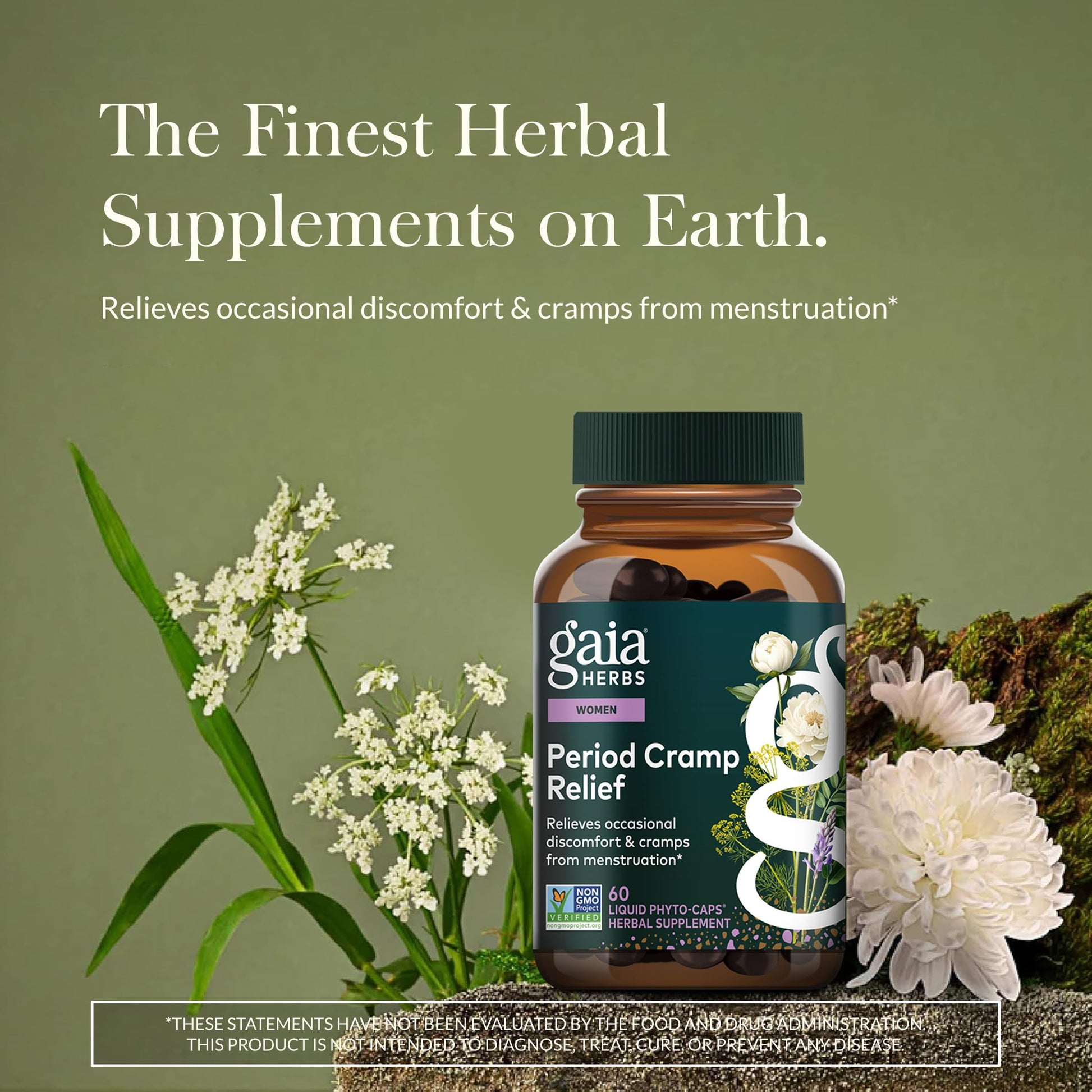 Gaia Herbs Cramp Relief - Herbal Supplement for Period Cramp Relief* - Made with Fennel Seed, Licorice Root & More - 60 Vegan Liquid Phyto-Caps (60 Servings) Gaia Herbs uk supplements