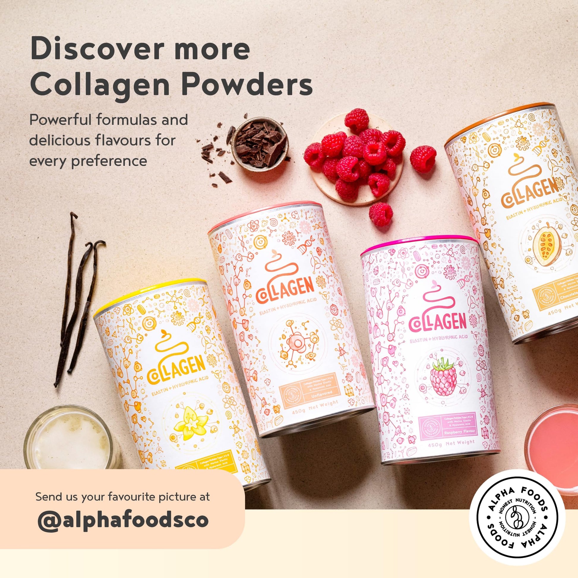 Vegan Collagen Powder with Hyaluronic Acid - Unflavoured 400g Powder Alpha Foods uk supplements