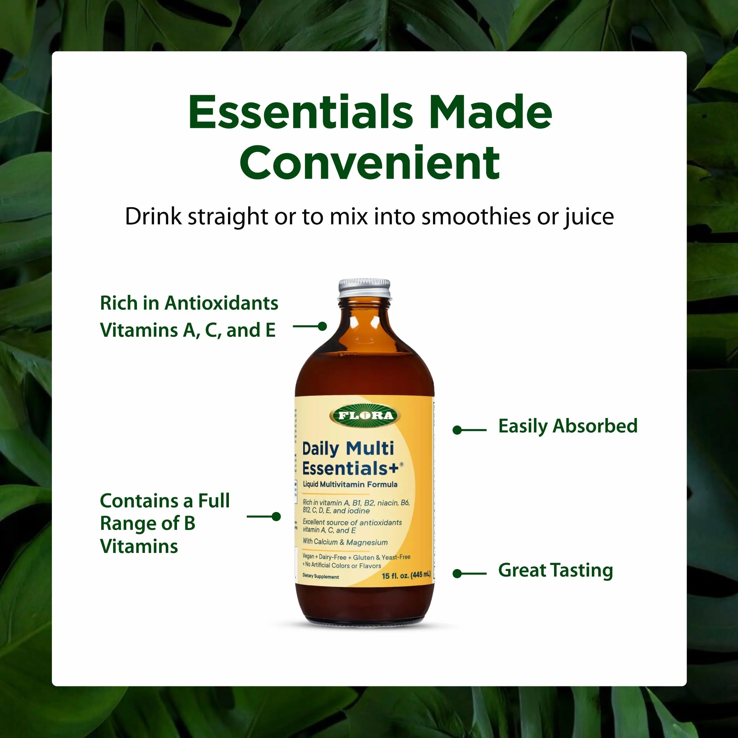 Flora - Daily Multi Essentials+, Liquid Multivitamin Formula, 13 Essential Vitamins & Minerals, 15 Fl Oz Flora uk supplements