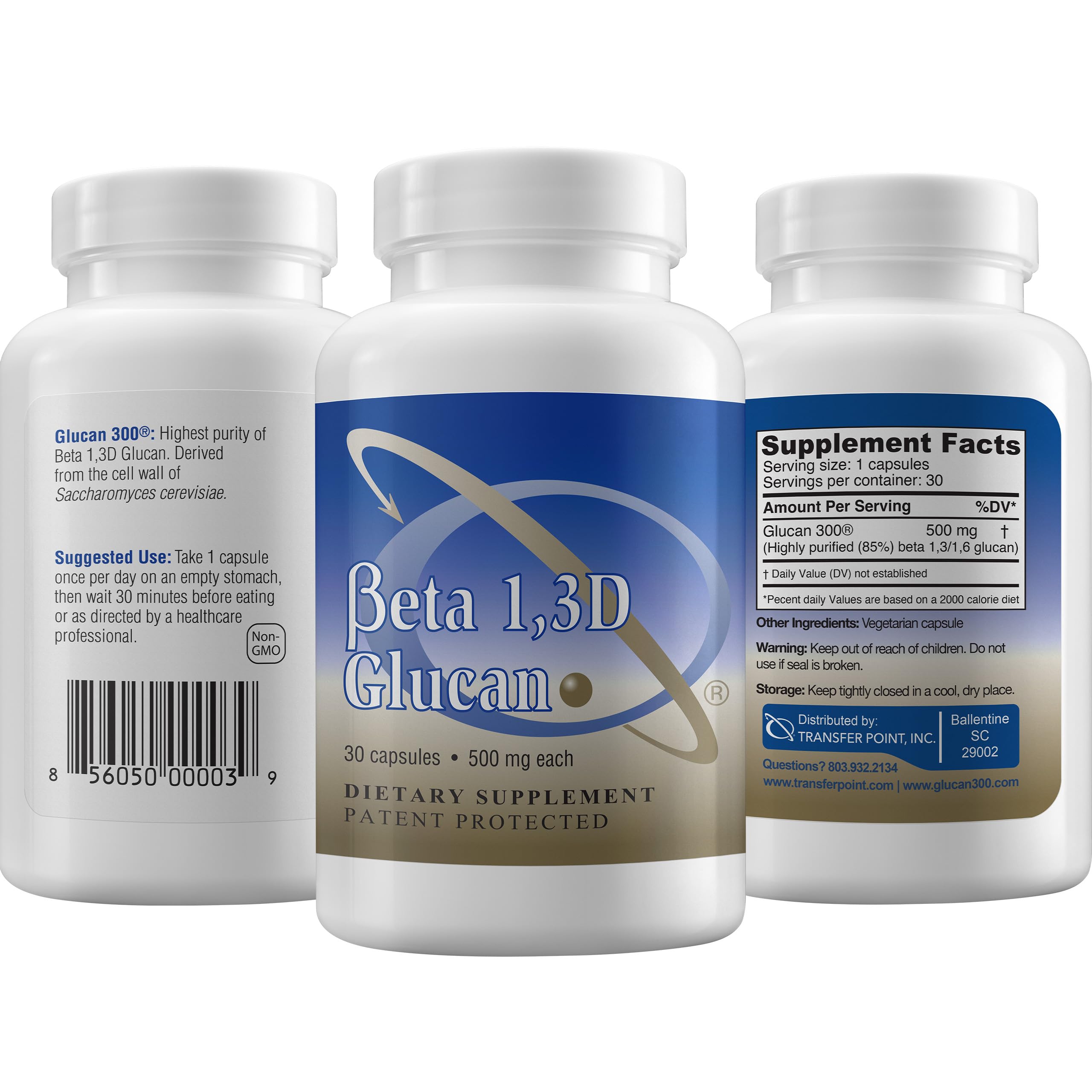 Transfer Point Immune Support Supplement Highly Purified Beta Glucan 500 mg per Capsule (b-glucan Fiber) (Pack of 1) Transfer Point uk supplements
