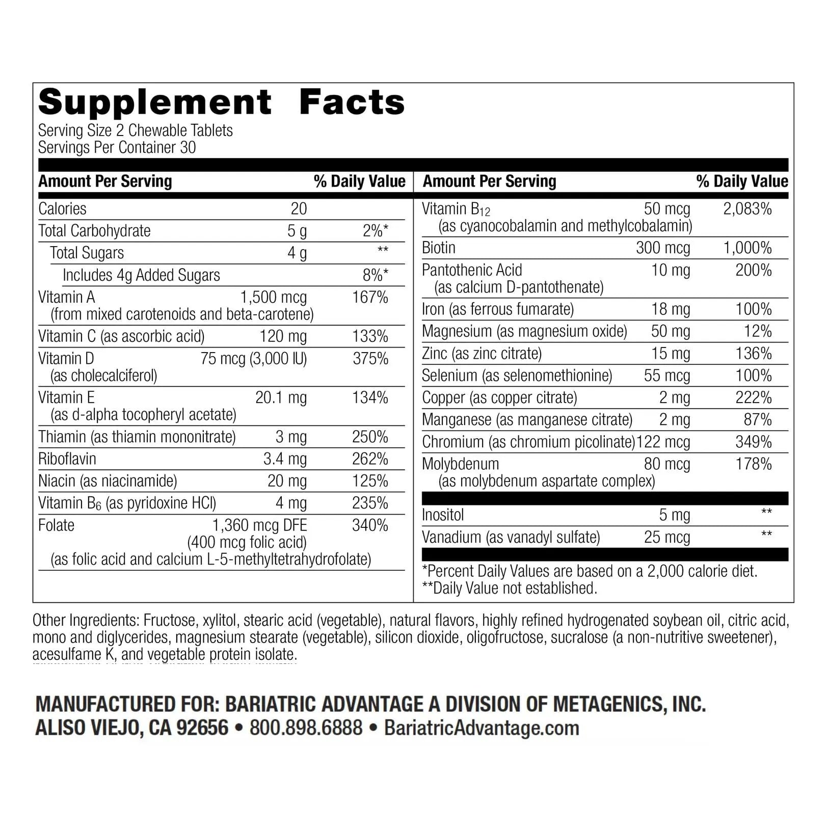 Bariatric Advantage Chewable Multi RP Multivitamin - for Bariatric Surgery Patients - with Iron, Copper, Vitamin C, A, Zinc & More Bariatric Advantage uk supplements