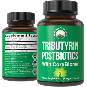CoreBiome Tributyrin Postbiotic Supplement Clinically Tested for Gut Health. More Effective Than Sodium Butyrate Capsules. High Bioavailability Post Biotics for Digestive, Leaky Gut, Colon, Microbiome Peak Performance uk supplements
