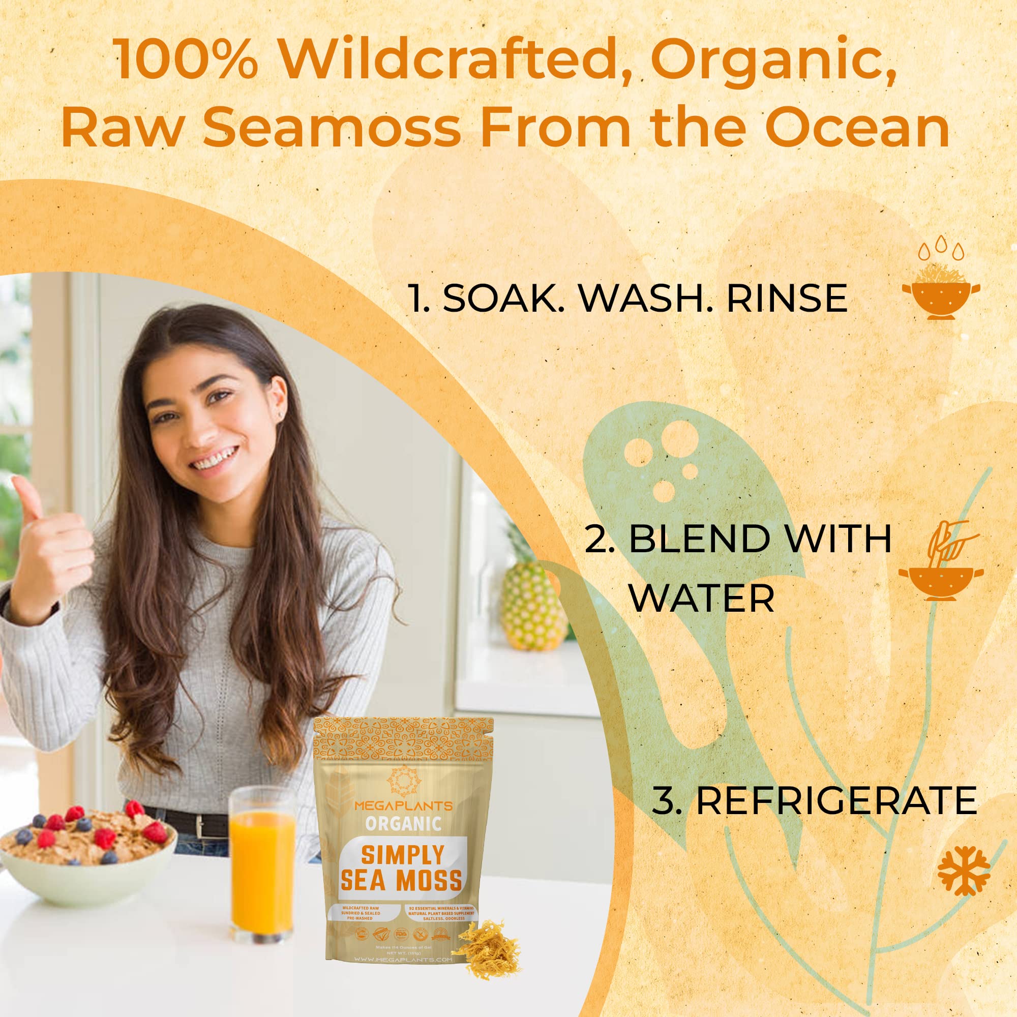 MEGAPLANTS Organic Sea Moss | Makes 228 Servings of Seamoss Gel | Pre-Washed MEGAPLANTS uk supplements