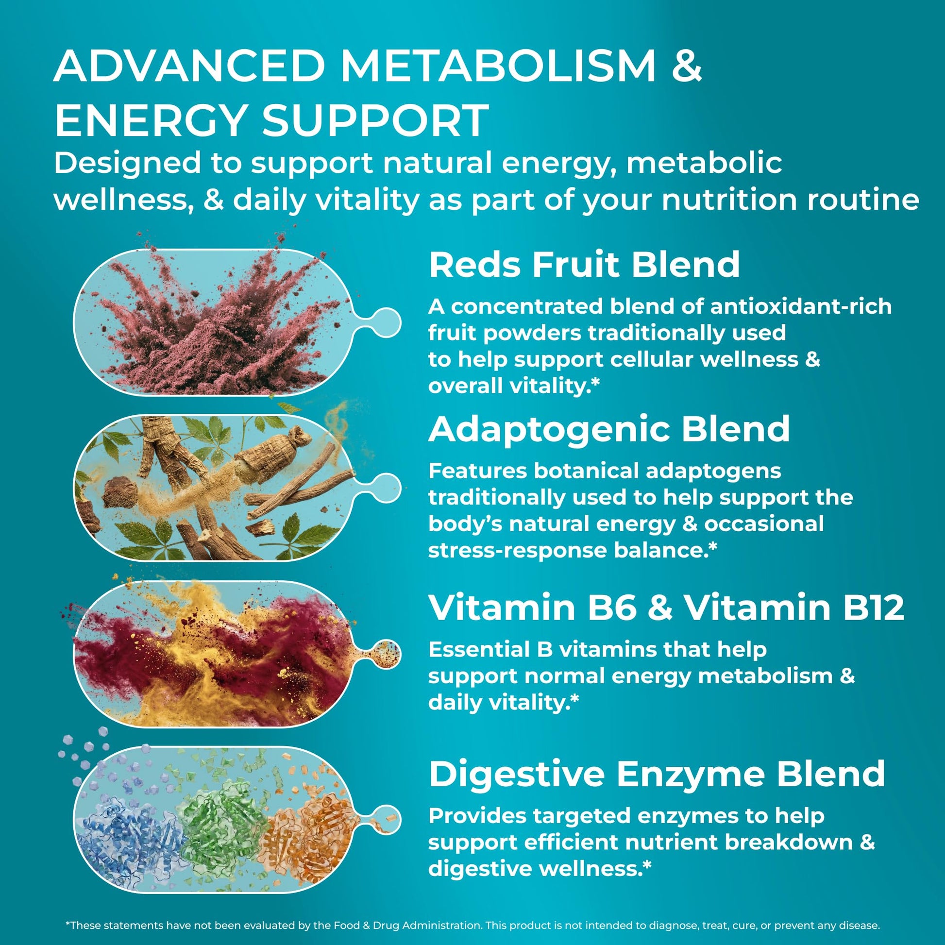 PUREHEALTH RESEARCH Metabolic Reds - Organic Superfood Powder Supplement - Fruit, Veggie, Adaptogenic, Probiotic Blends & More - for Metabolism & Energy Support - 4.13 Oz. - 30 Servings PUREHEALTH RESEARCH uk supplements