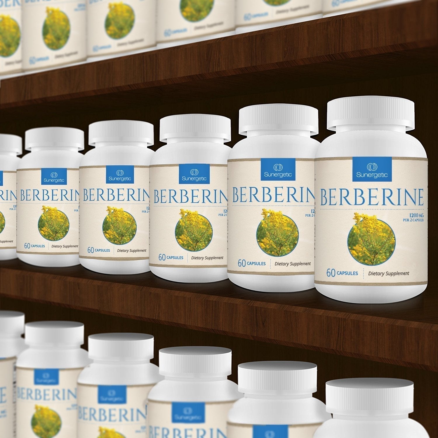 Premium Berberine Supplement - 1200mg of Berberine Per Serving - Berberine HCL Sunergetic uk supplements