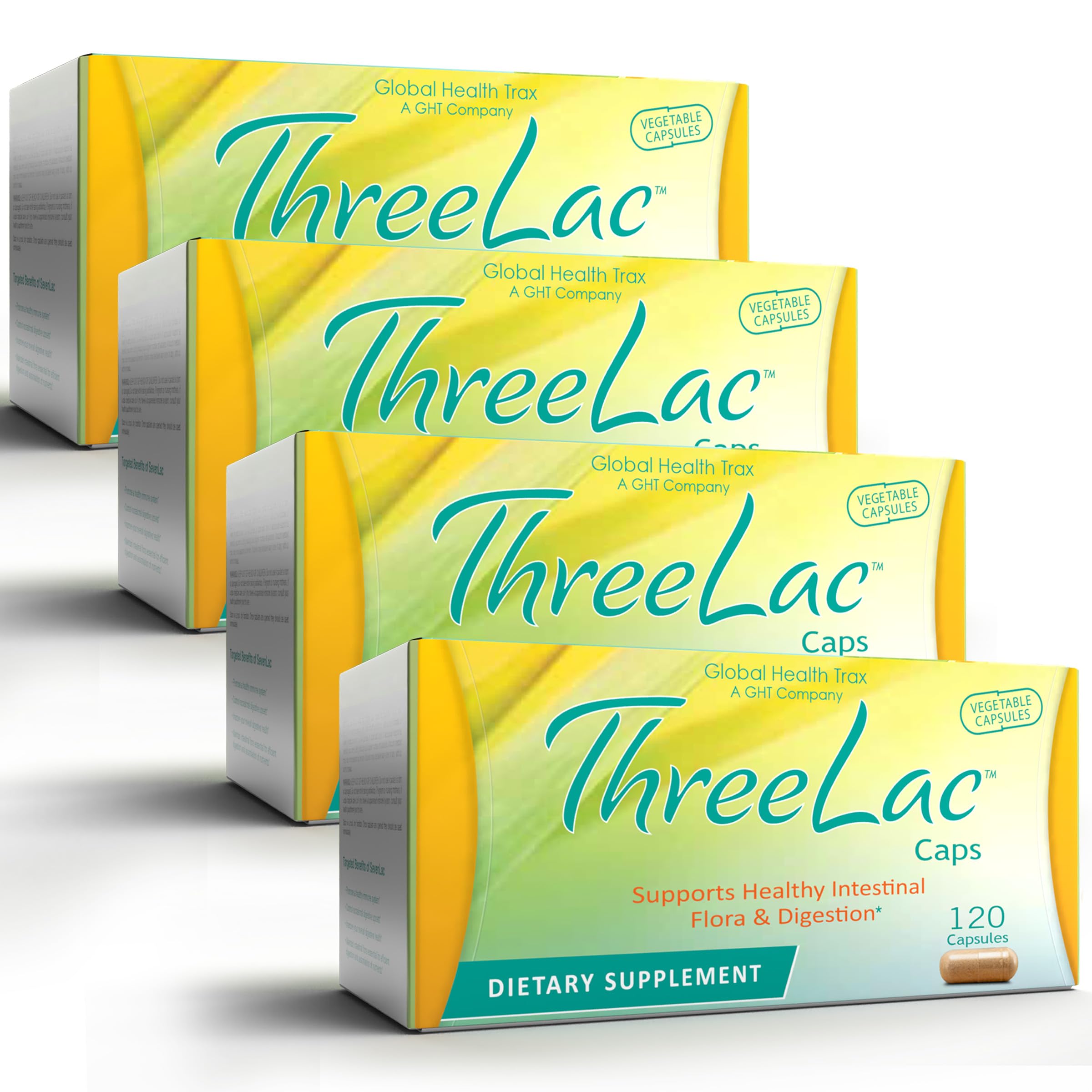 Global Health Trax GHT - ThreeLac Probiotic Capsules, 480 Count - Comprehensive Digestive Support for Men, Women, and Children - Immune System and Gut Balance, Non-GMO ght Global Health Trax uk supplements