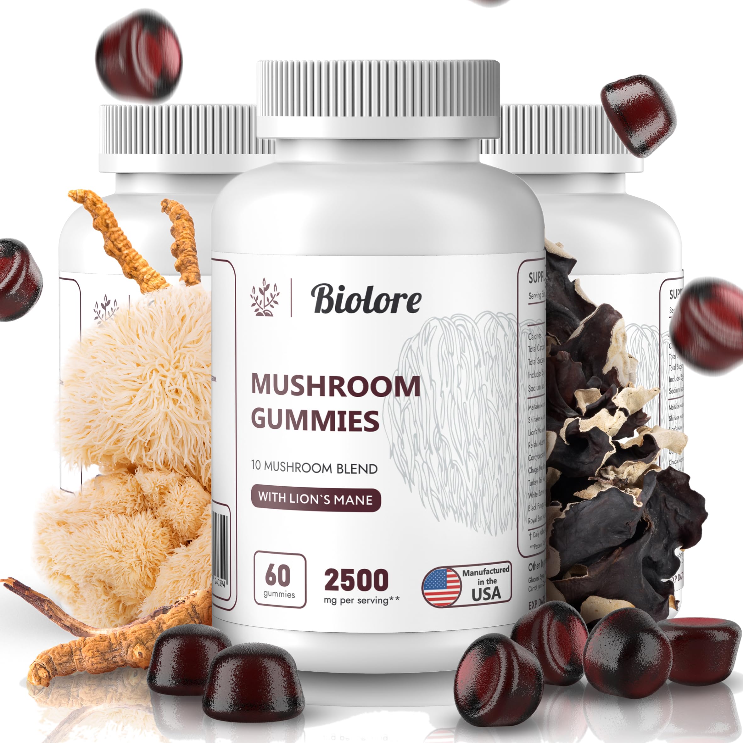 Biolore Mushroom Complex Gummies: 10 Powerful Mushrooms with Chaga, Lions Mane Biolore uk supplements