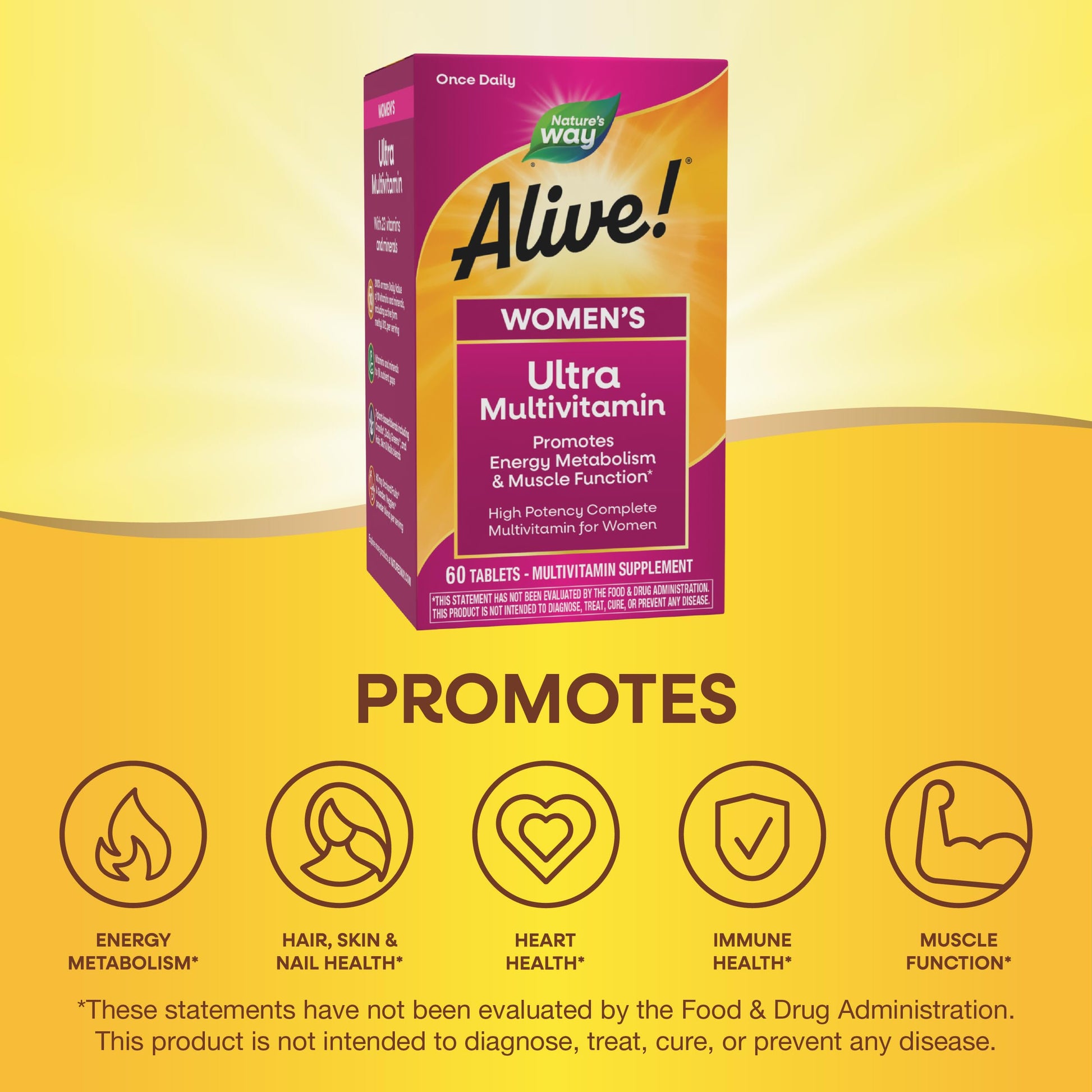 Nature's Way Alive! Women's Daily Ultra Multivitamin, High Potency Formula, Promotes Energy Metabolism and Muscle Function Nature's Way uk supplements