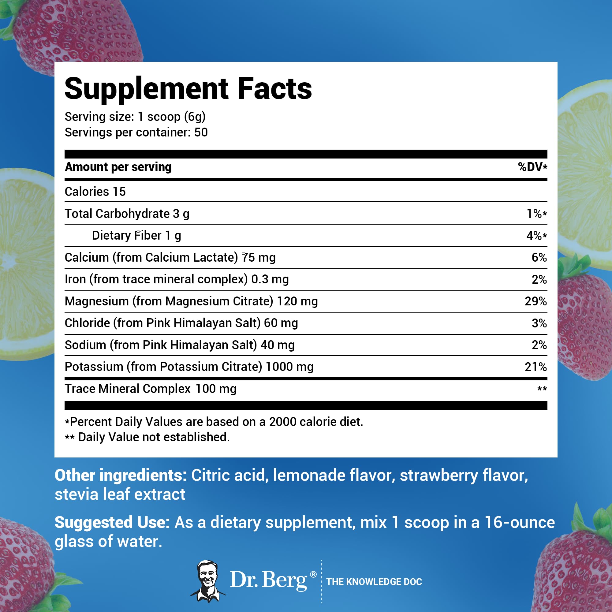 Dr. Berg Hydration Keto Electrolyte Powder - Enhanced w/ 1,000mg of Potassium Dr. Berg Nutritionals uk supplements