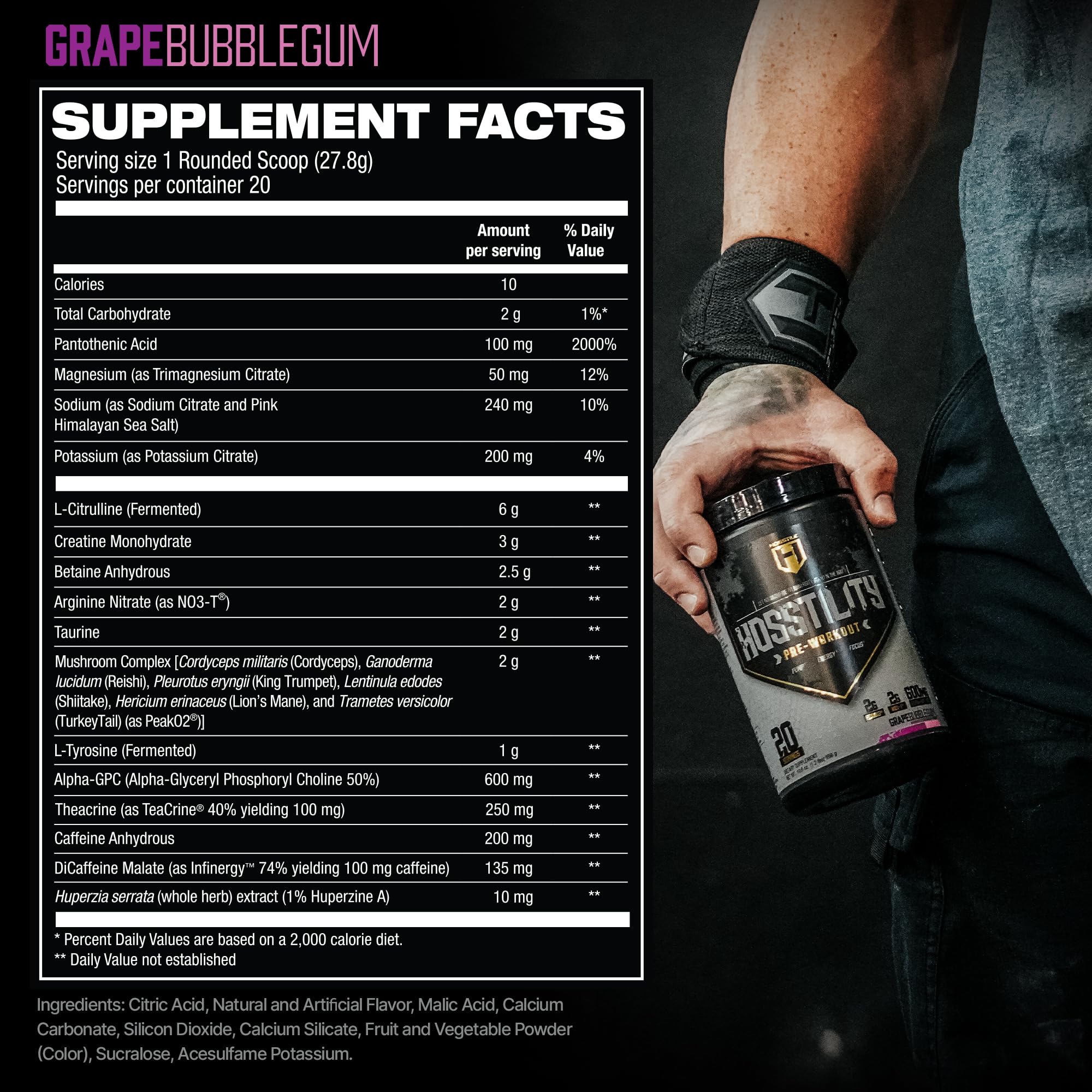 HOSSTILE Hosstility Pre Workout, All-in-One Pre Workout Powder for Men and Women HOSSTILE uk supplements