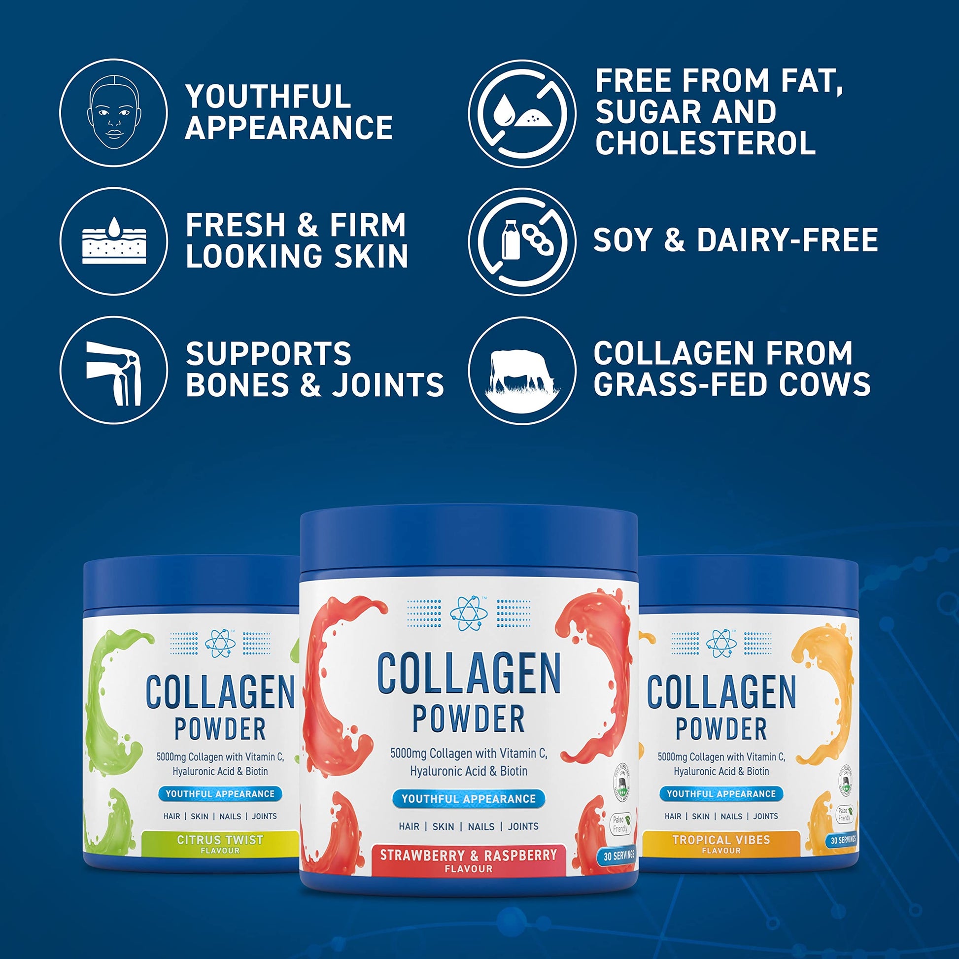 Applied Nutrition Collagen Powder - Citrus Twist Flavour - 5000mg Hydrolysed Bovine Flavoured Applied Nutrition uk supplements