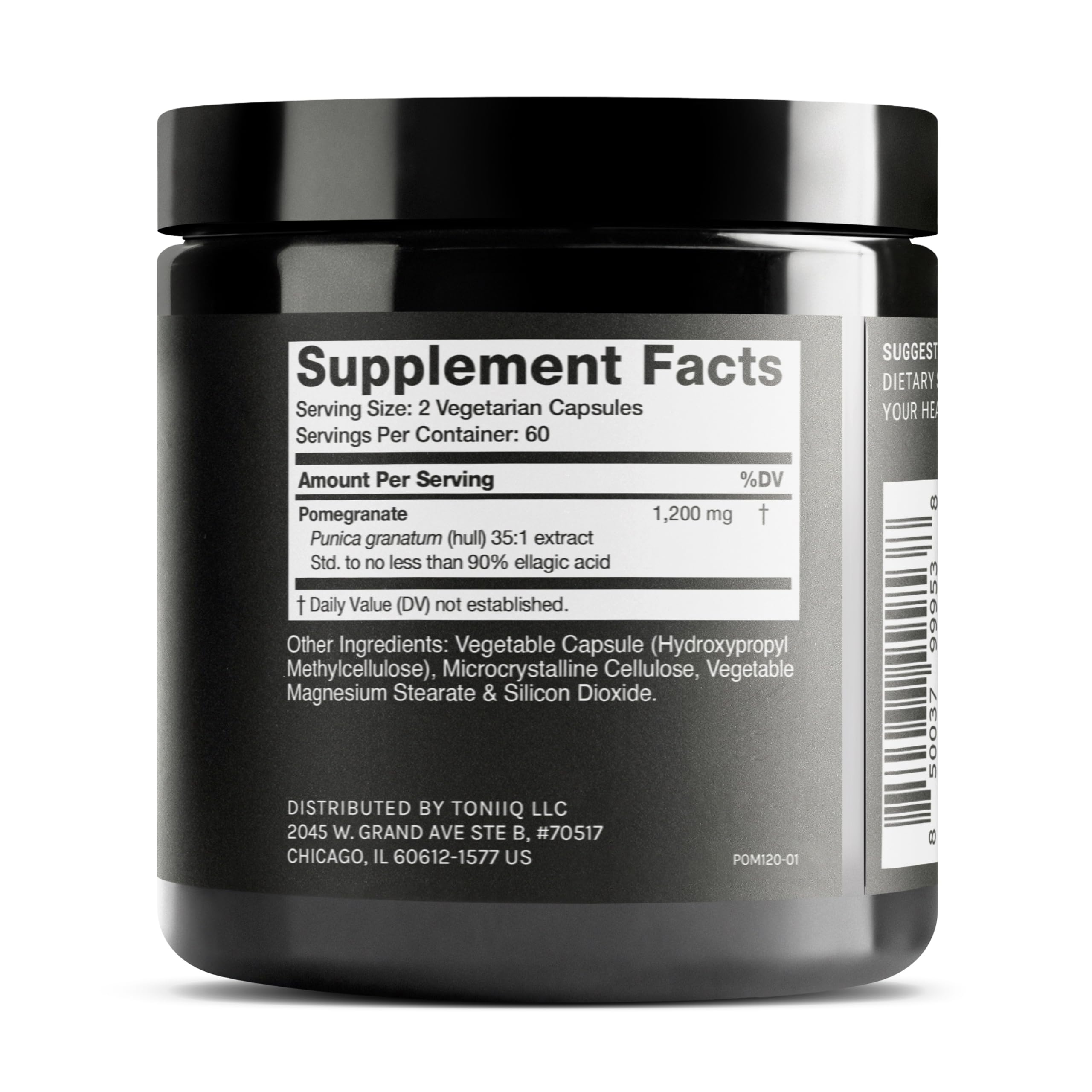 Toniiq Pomegranate Extract - Ultra High Potency 35:1 Extract with 90% Ellagic Acid - Highly Concentrated - Third-Party Lab Tested - 120 Capsules Toniiq uk supplements