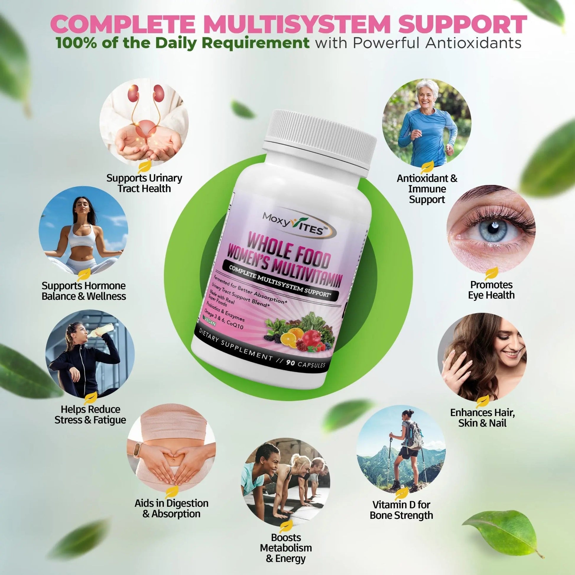 Methylated Multivitamin for Women with Iron - Womens Multivitamin with 44 Organic Whole Food & Fermented Nutrients MoxyVites uk supplements