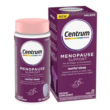 Centrum Restful Sleep Menopause Support Tablets, Supplement with Clinically Studied DailyZz and geniVida, 28 Count Centrum uk supplements